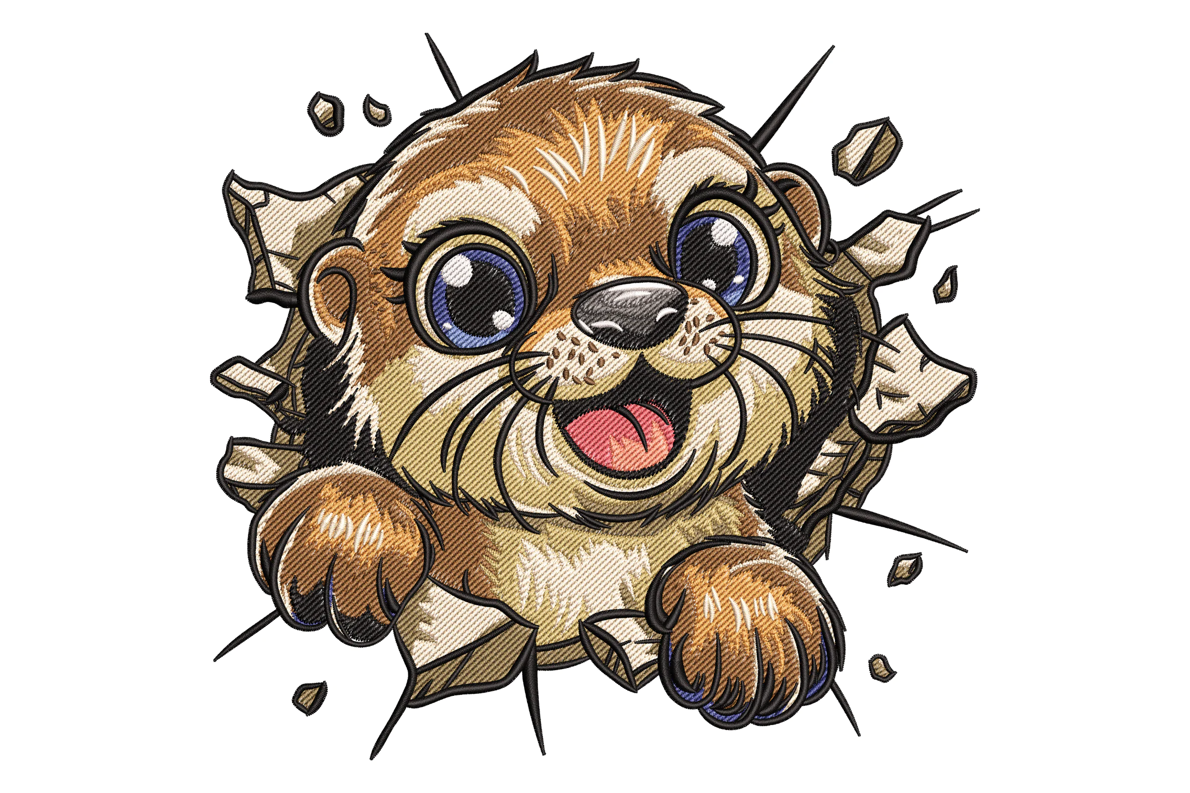 Baby Otter Wall Embroidery Design