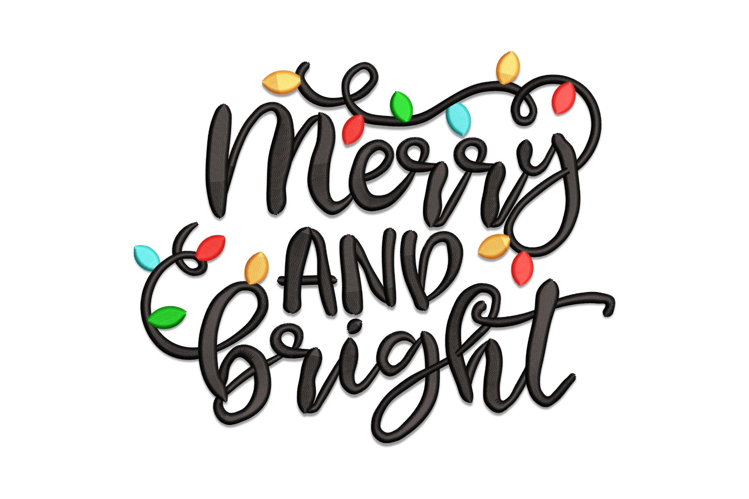 Merry and Bright Embroidery Design Pattern