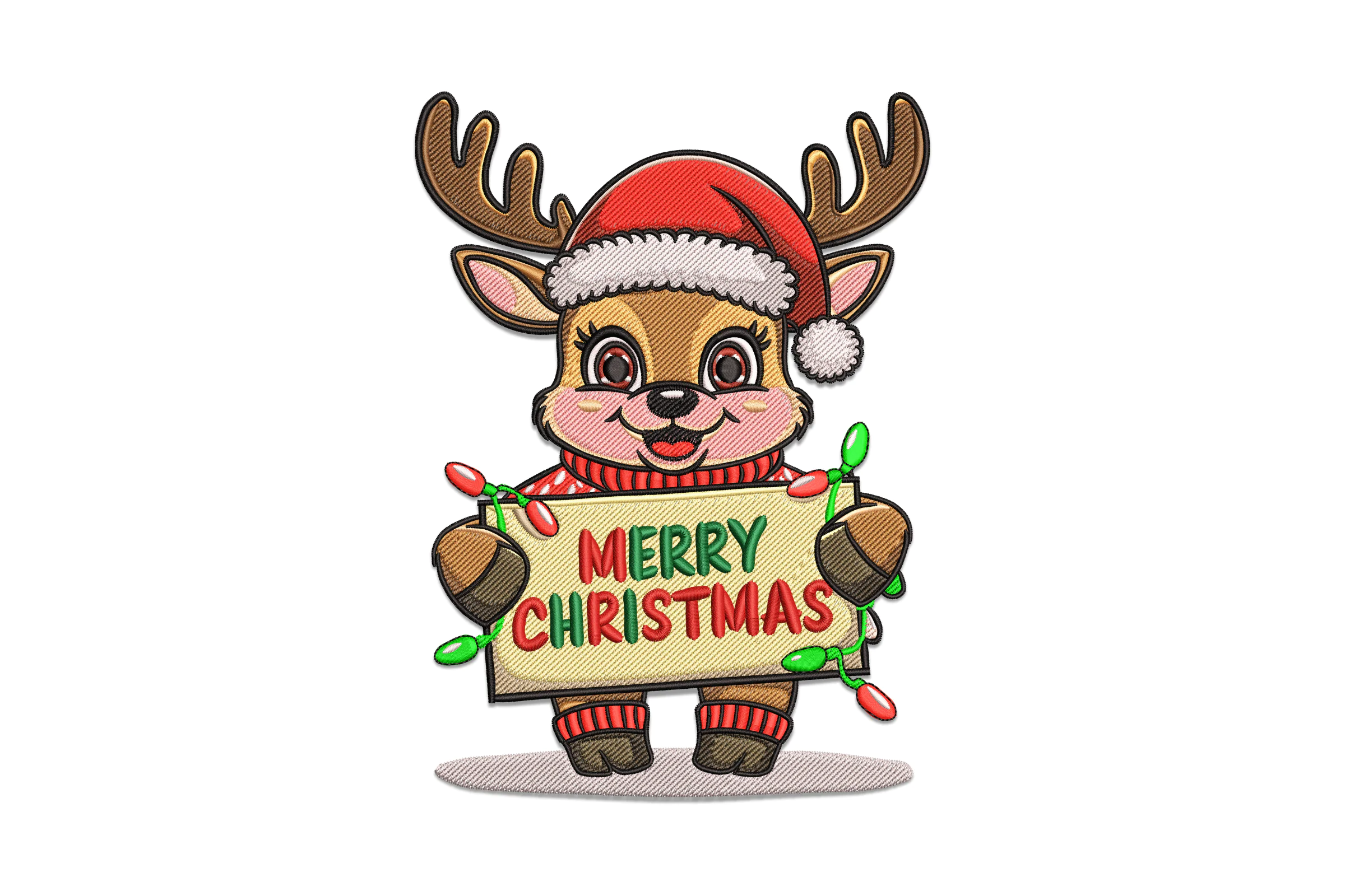 Merry Christmas Embroidery Pattern