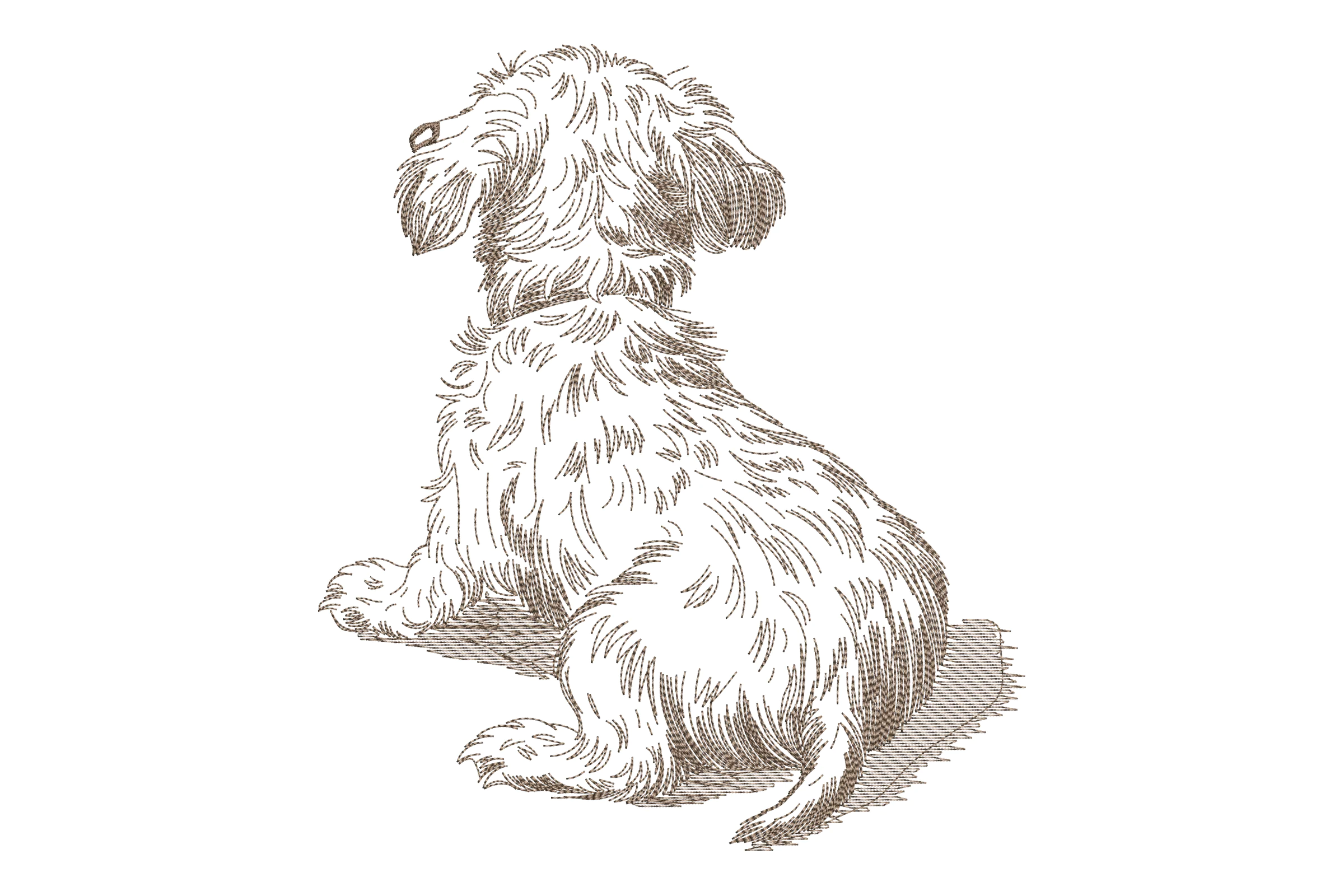 Dog Back View Embroidery Design