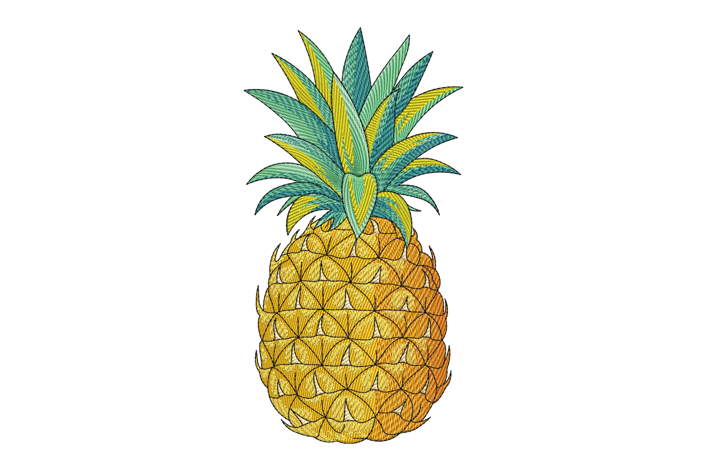Tropical Pineapple Embroidery Design