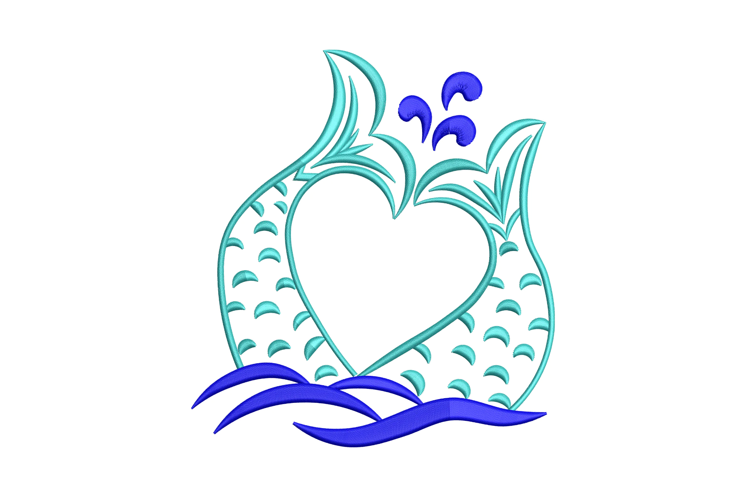 Mermaid At Heart Embroidery Design