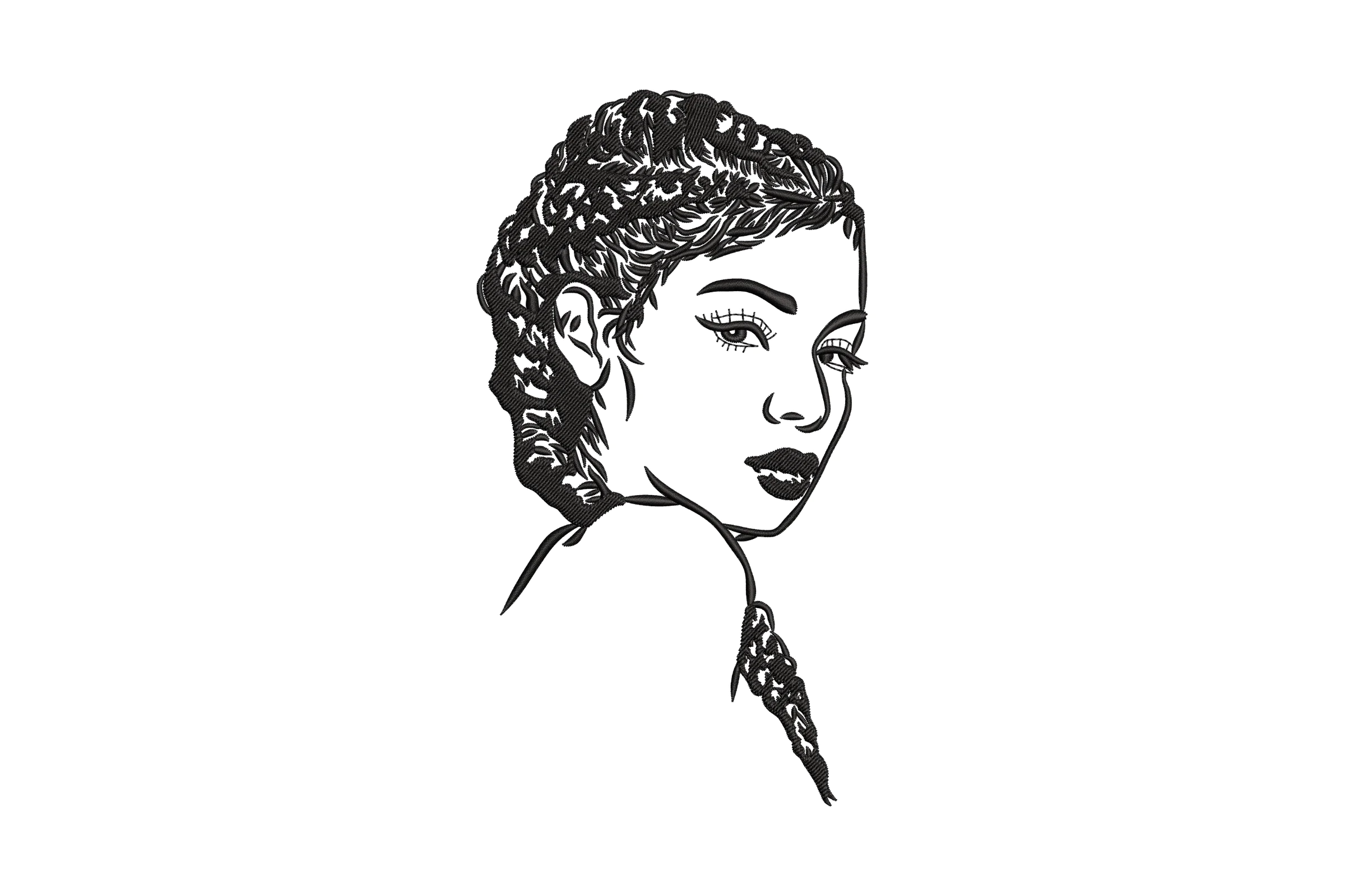 Woman Machine  Embroidery Design
