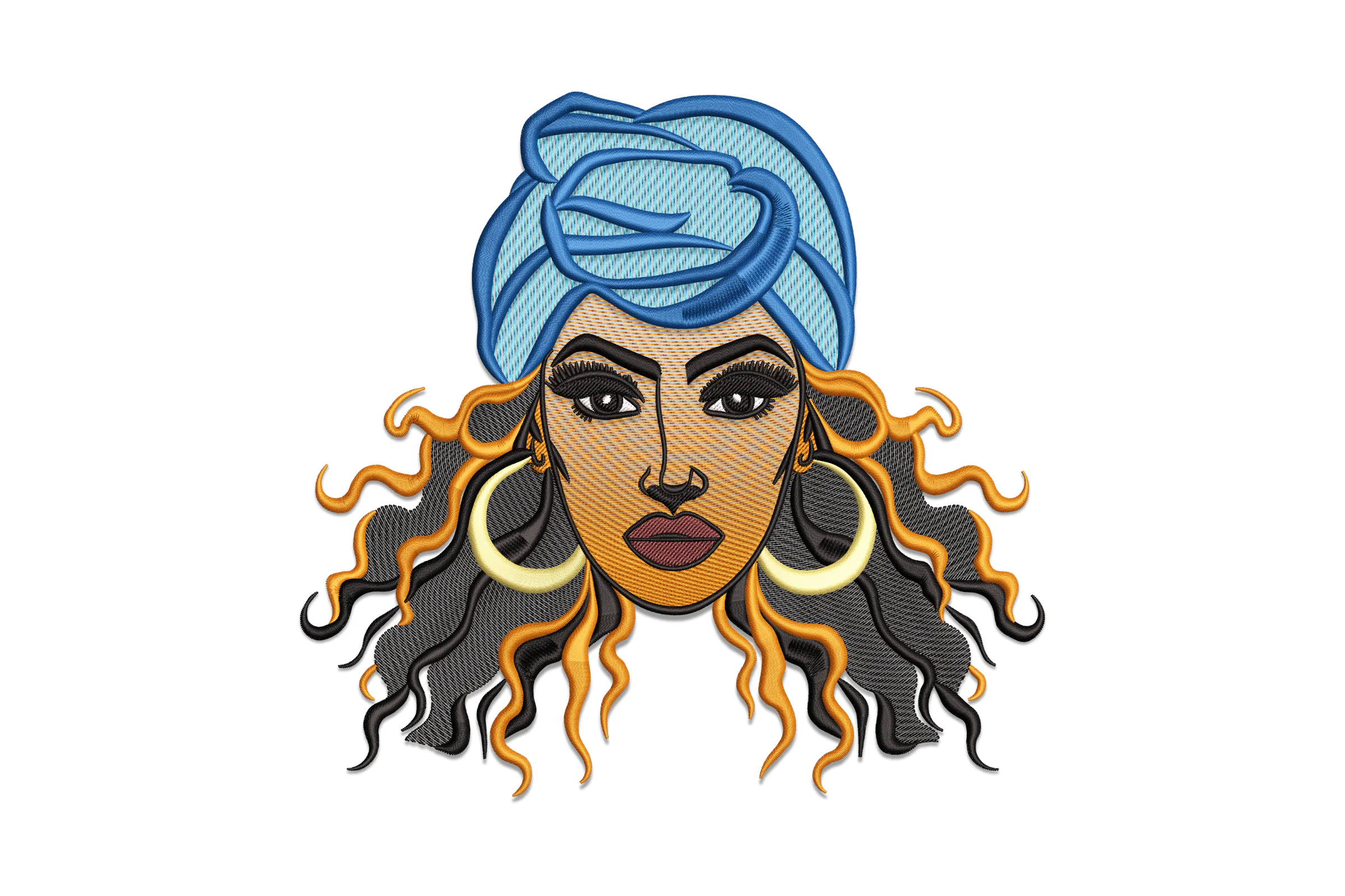 African Lady Embroidery Design Pattern