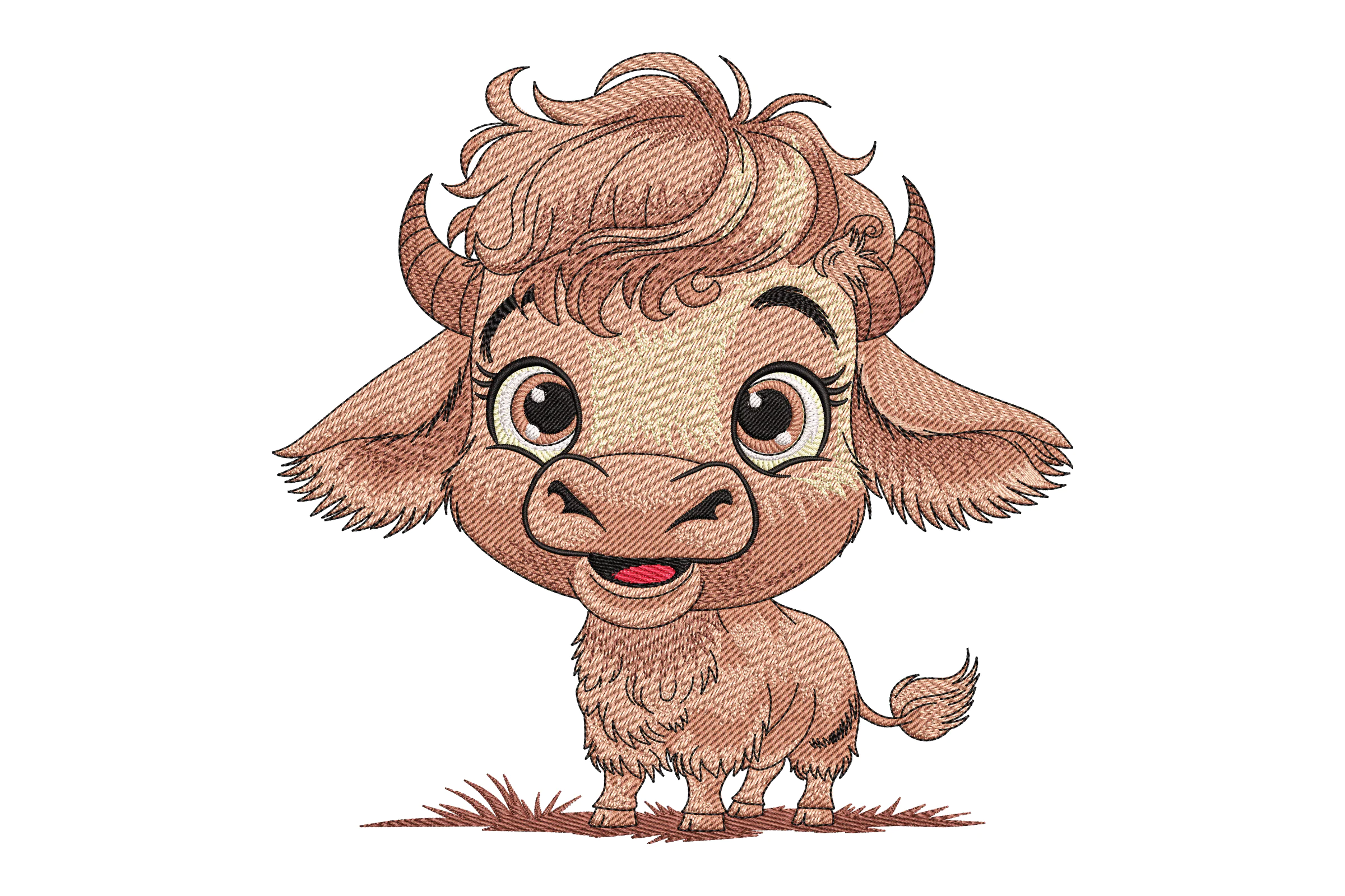 Cute Baby Buffalo Embroidery Design