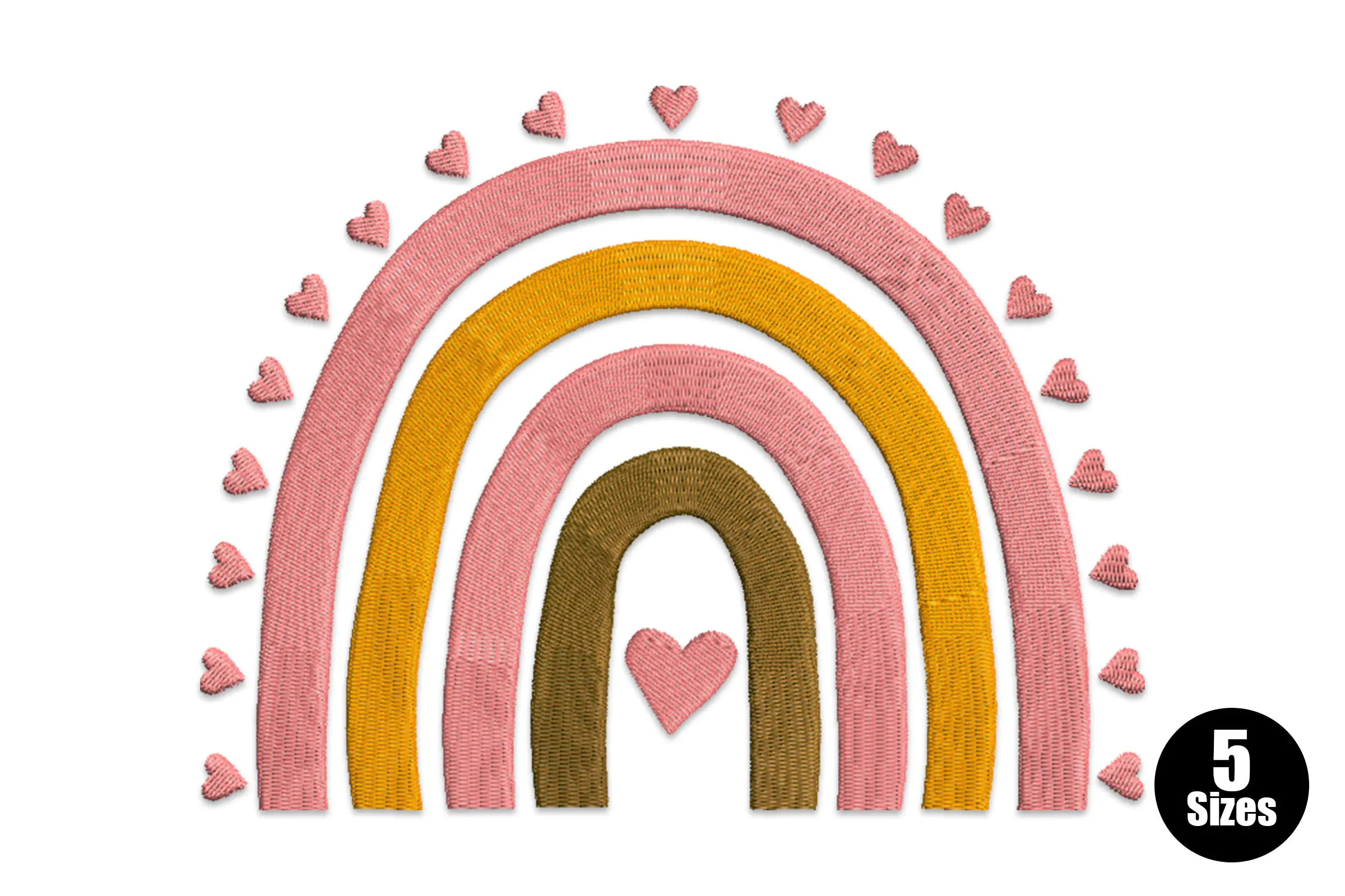 Boho Rainbow Colors Embroidery File
