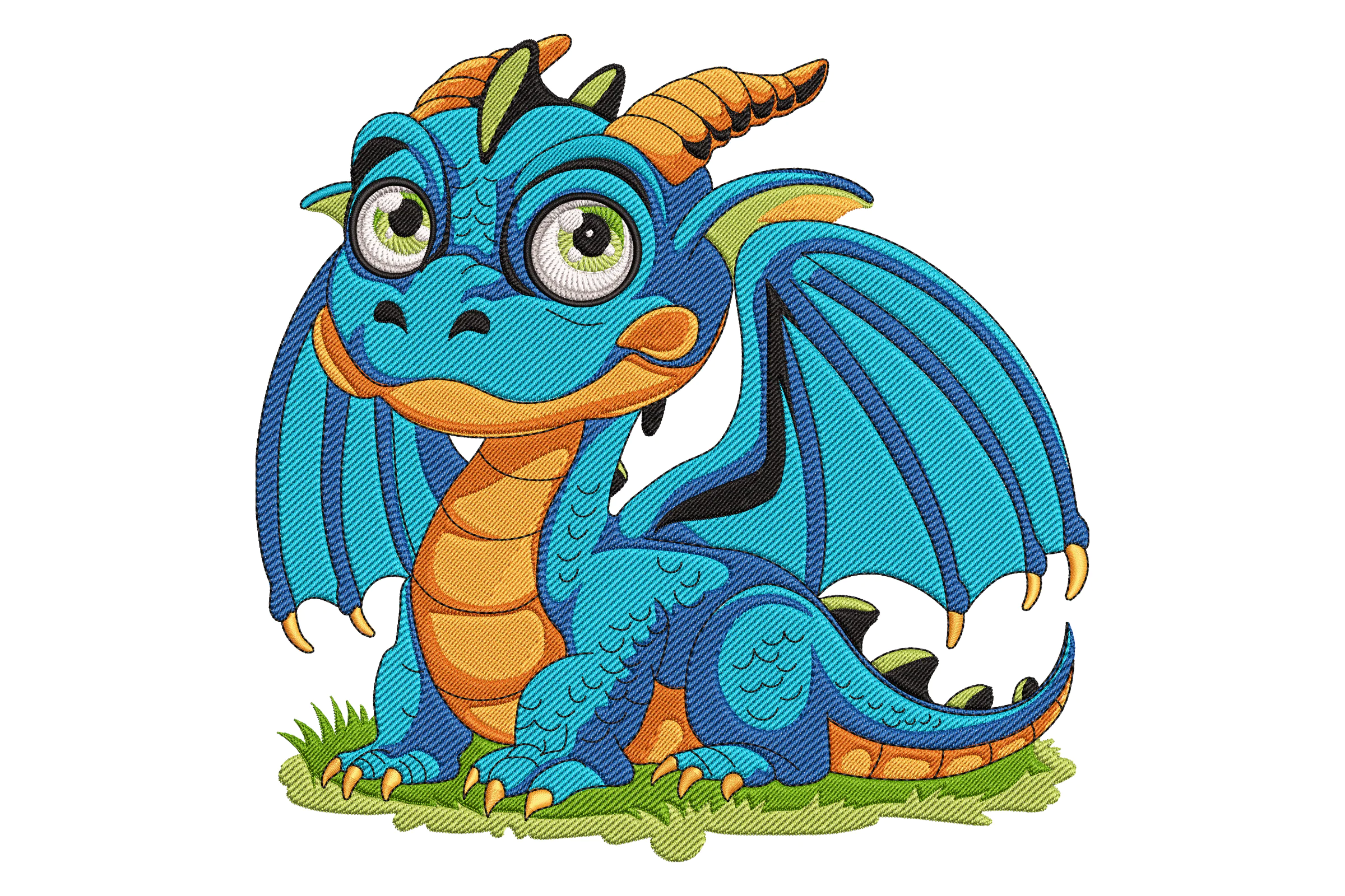 Blue Dragon Embroidery Design