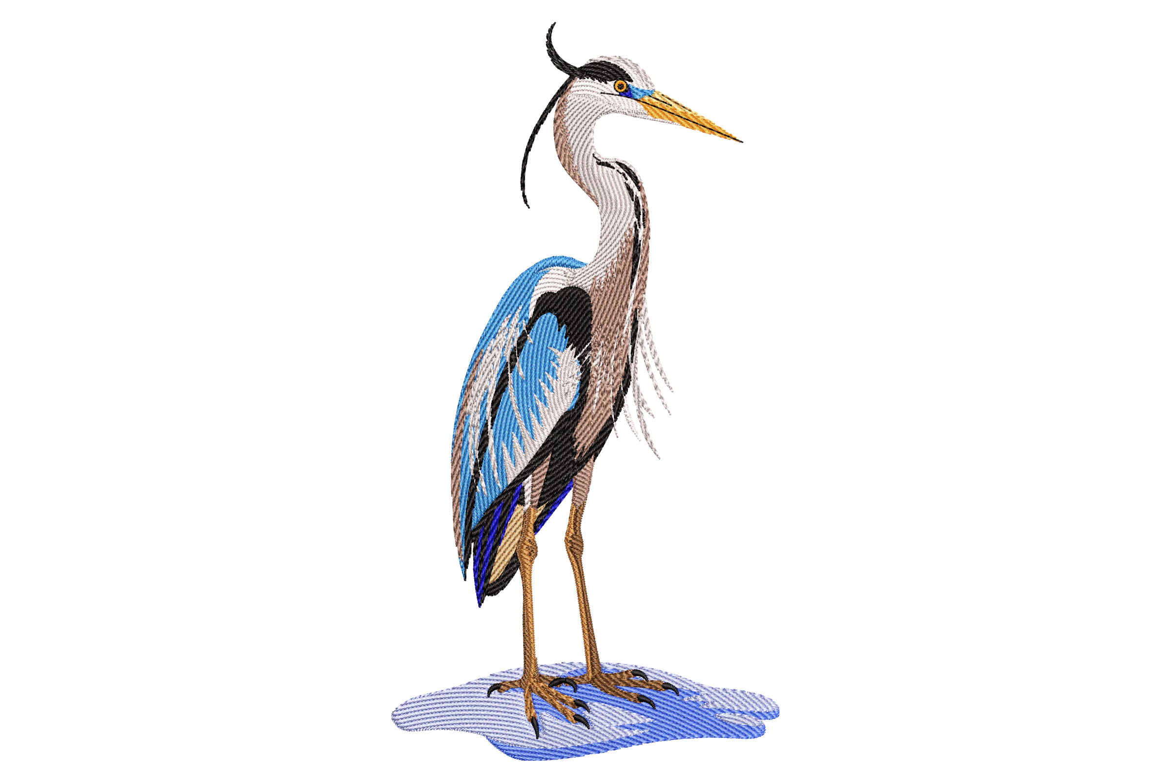 Blue Heron Embroidery Design