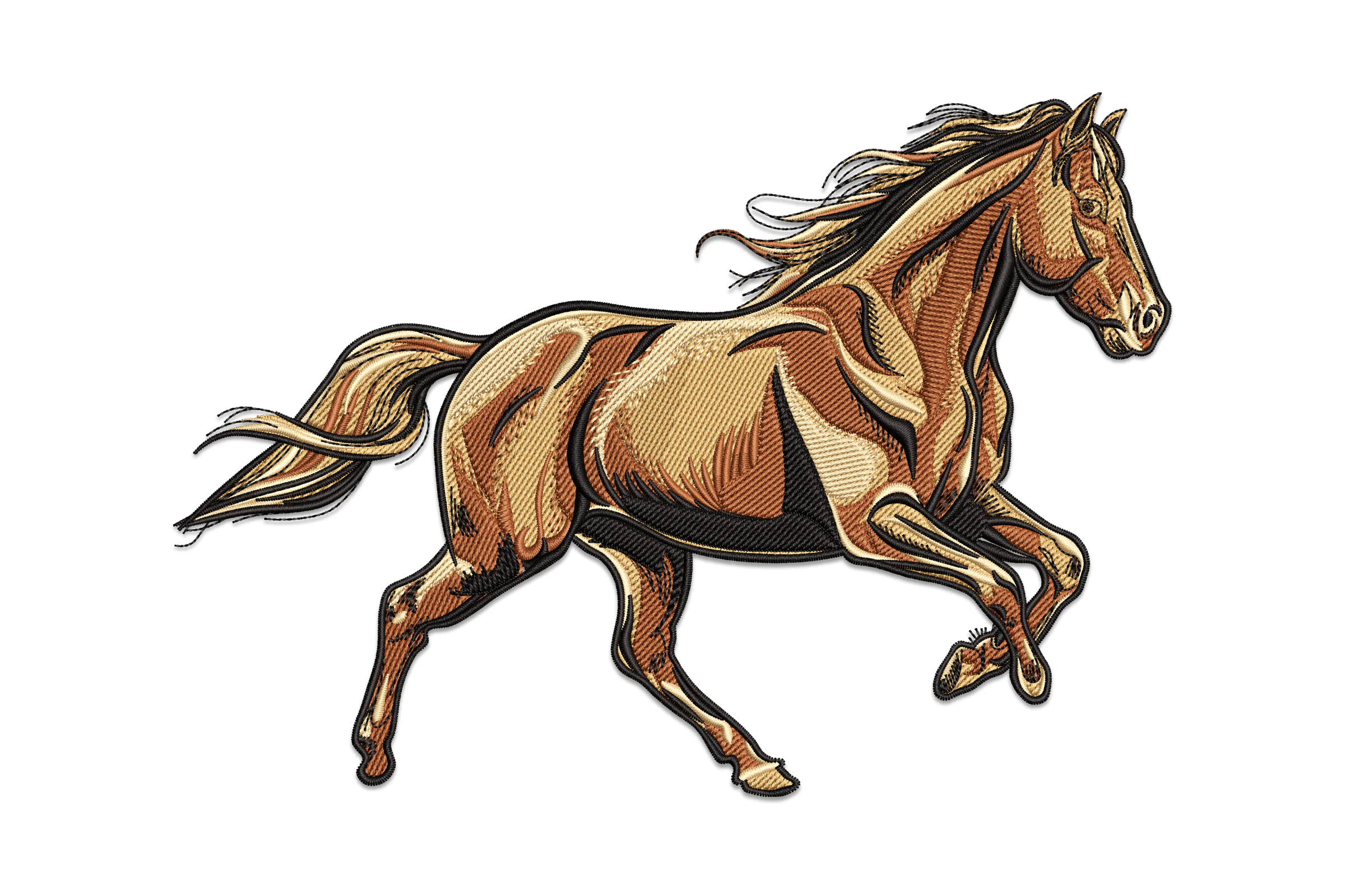 Running Horse Digital Embroidery Design