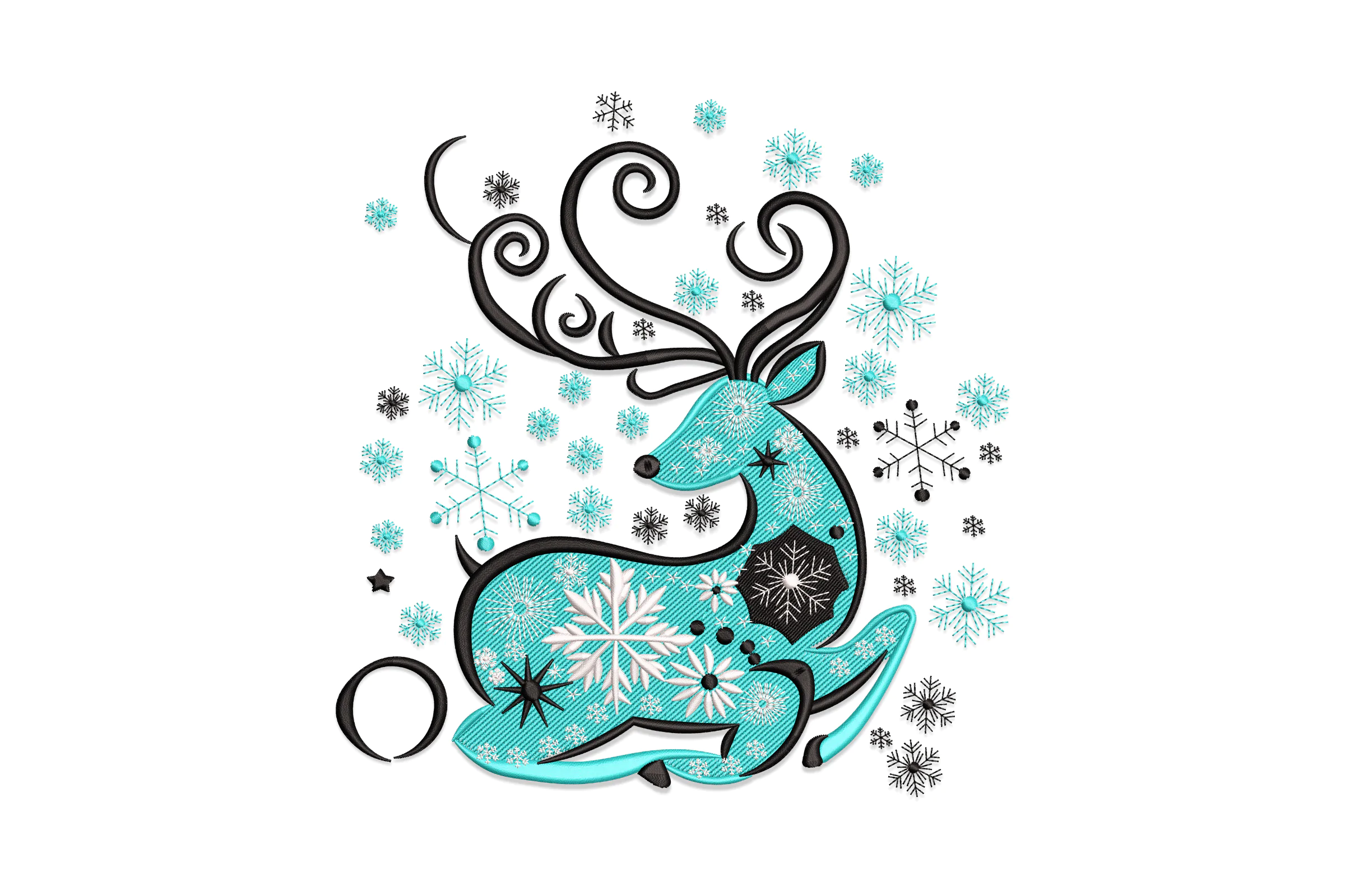 Cute Reindeer Christmas Embroidery File
