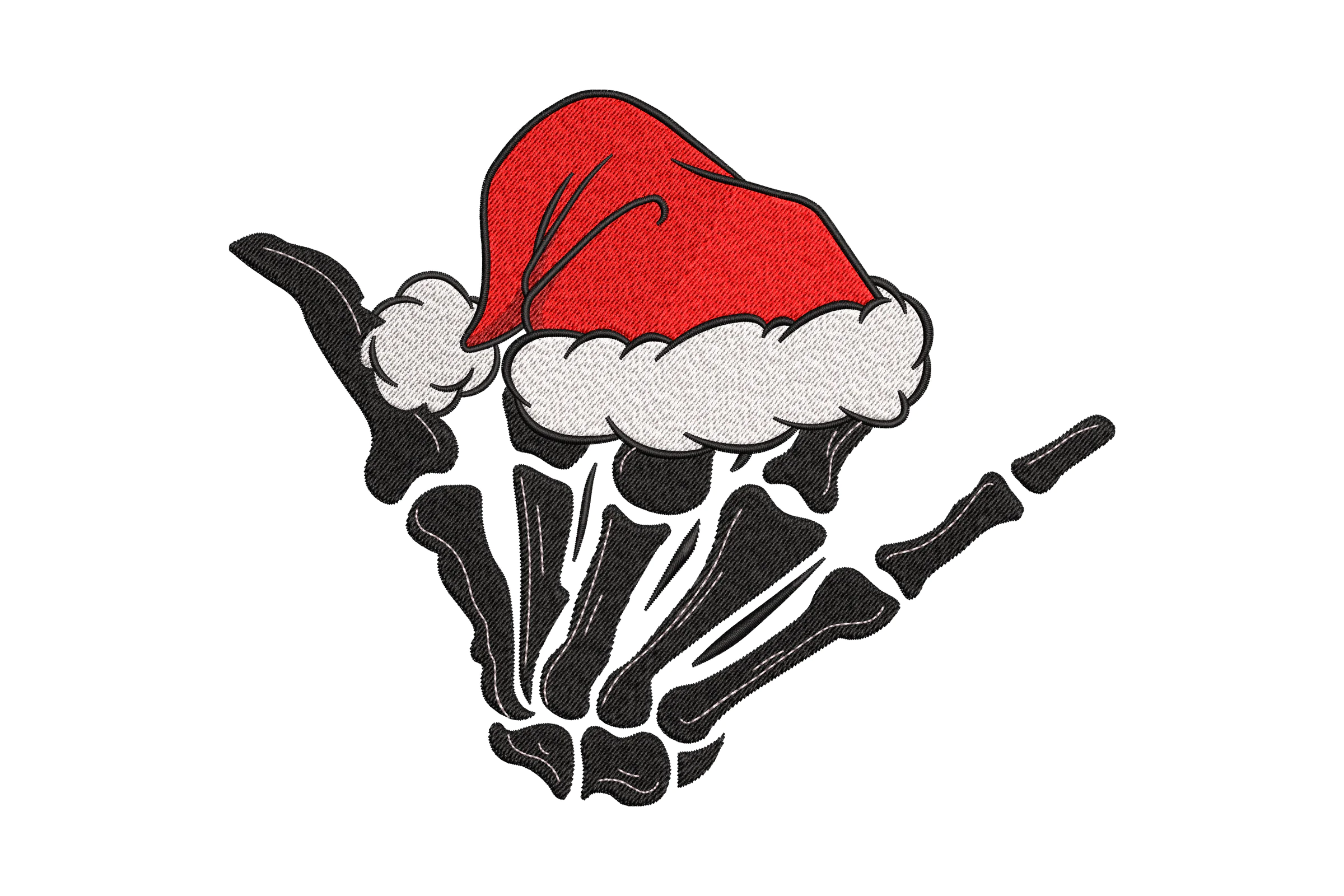 Skeleton Hand Christmas Embroidery Design