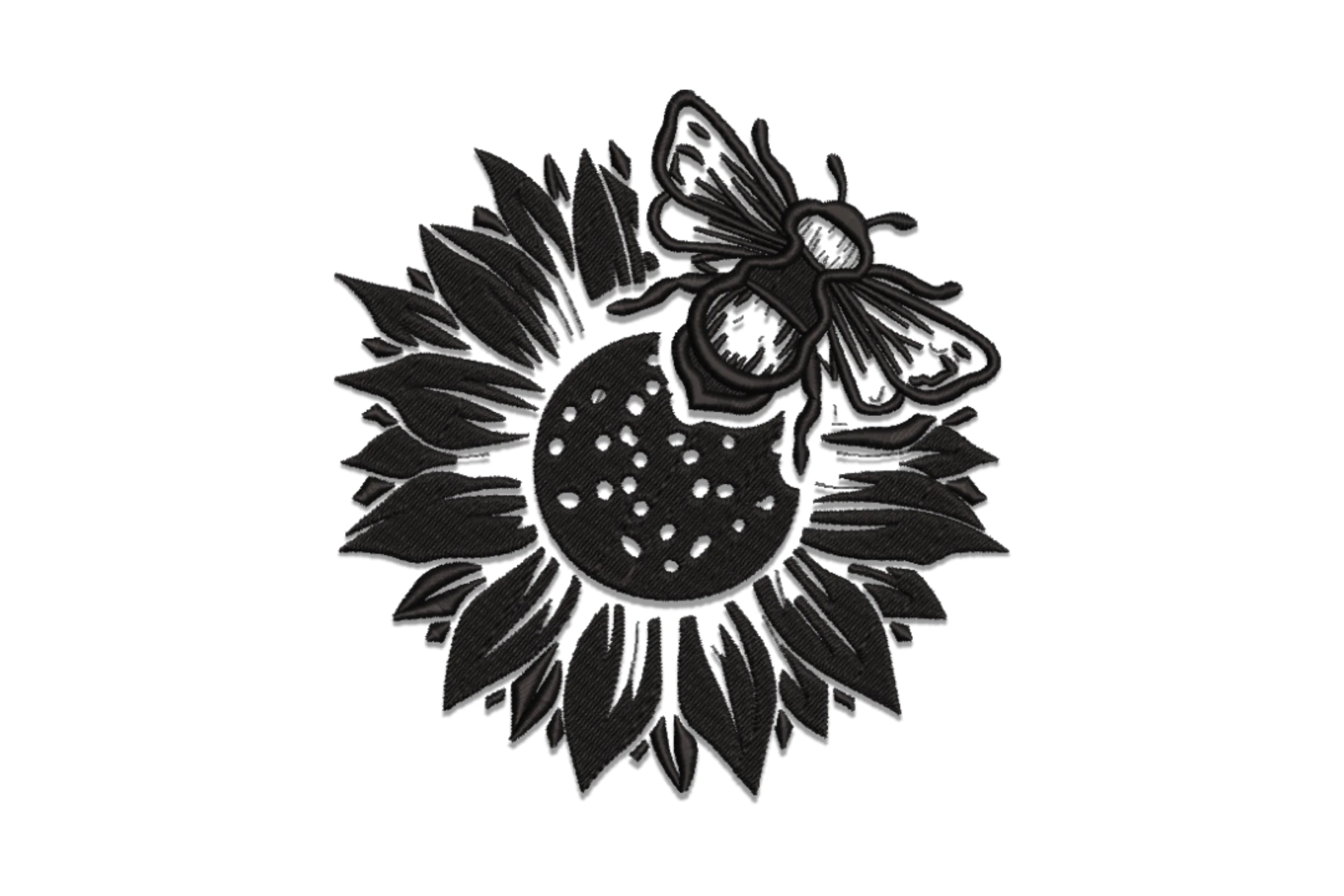 Sunflower Bee Digital Embroidery Design