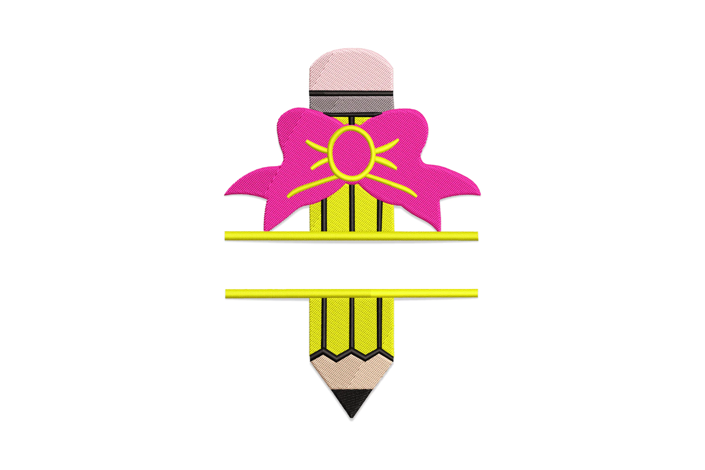 Split Pencil Embroidery Design