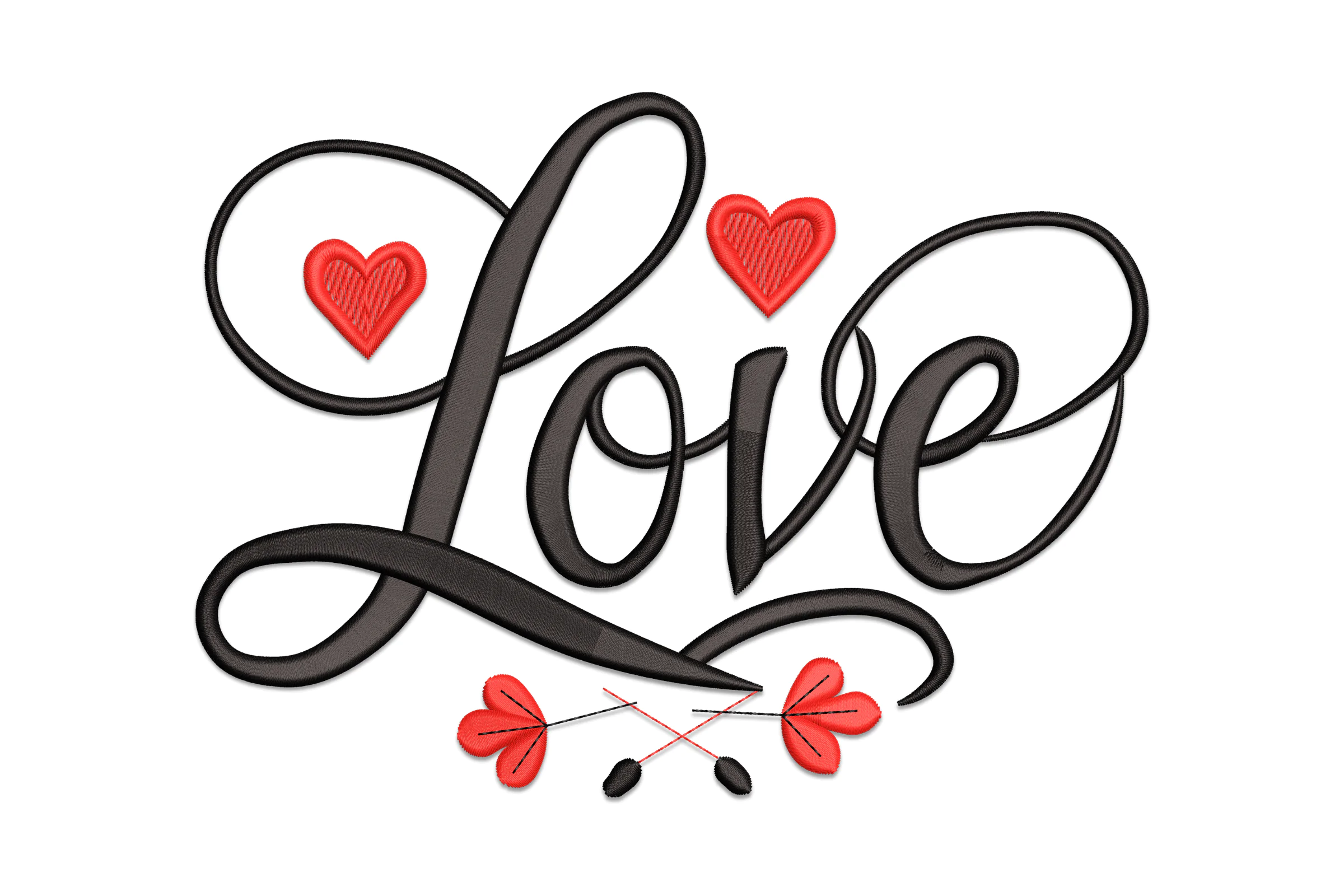 Love Heart Quote Digital Embroidery Design