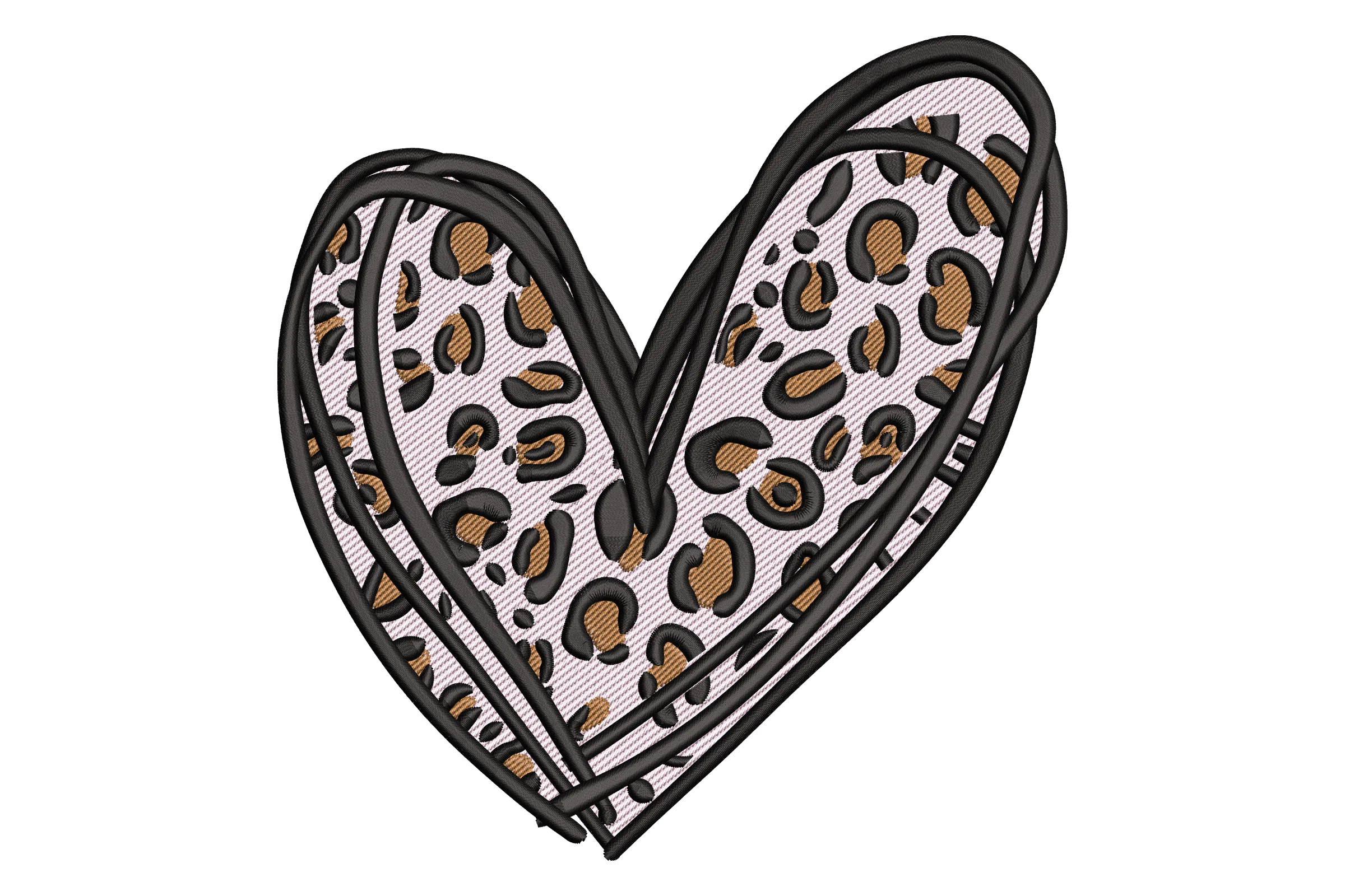 Leopard Heart Machine Embroidery Design