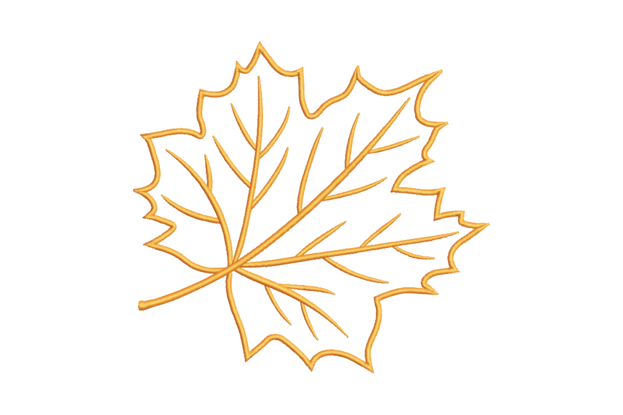 Maple Autumn Leaves Embroidery