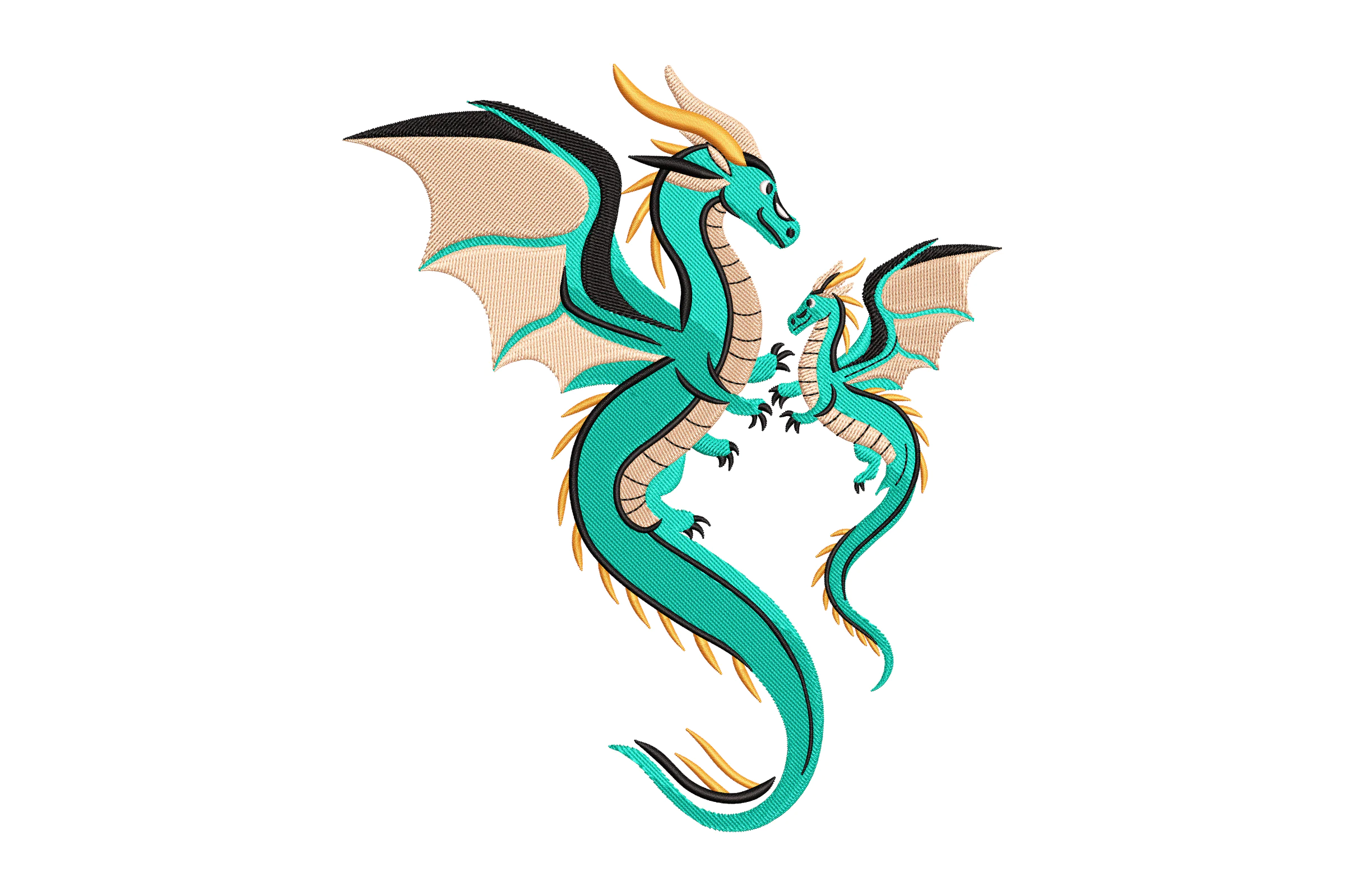 Dragon Duo Embroidery Design