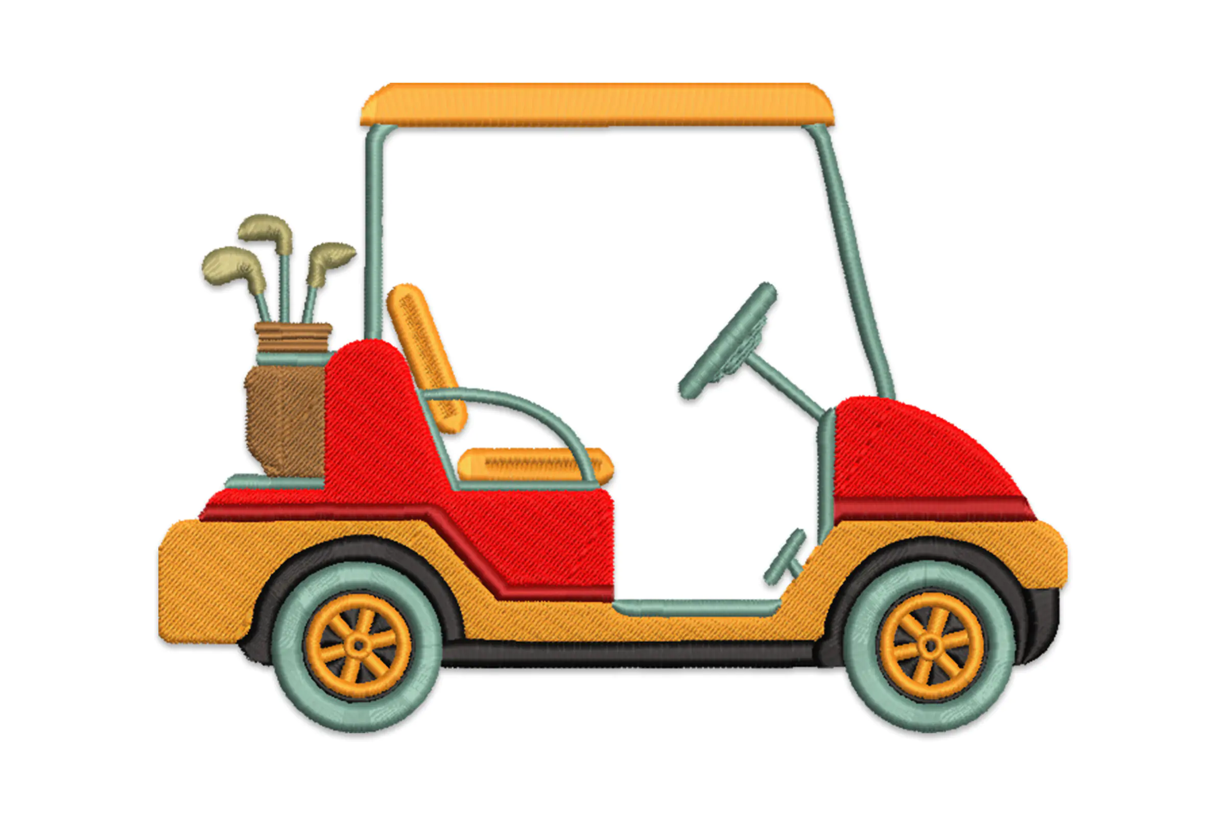 Golf Cart Embroidery Design