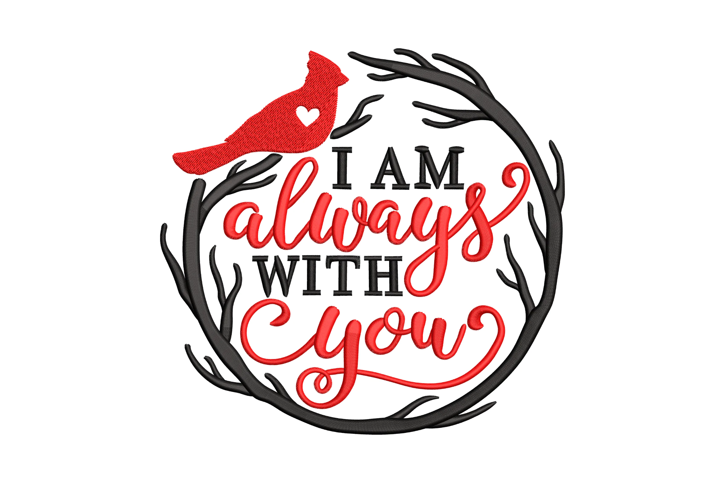 Cardinal Quote Embroidery Design
