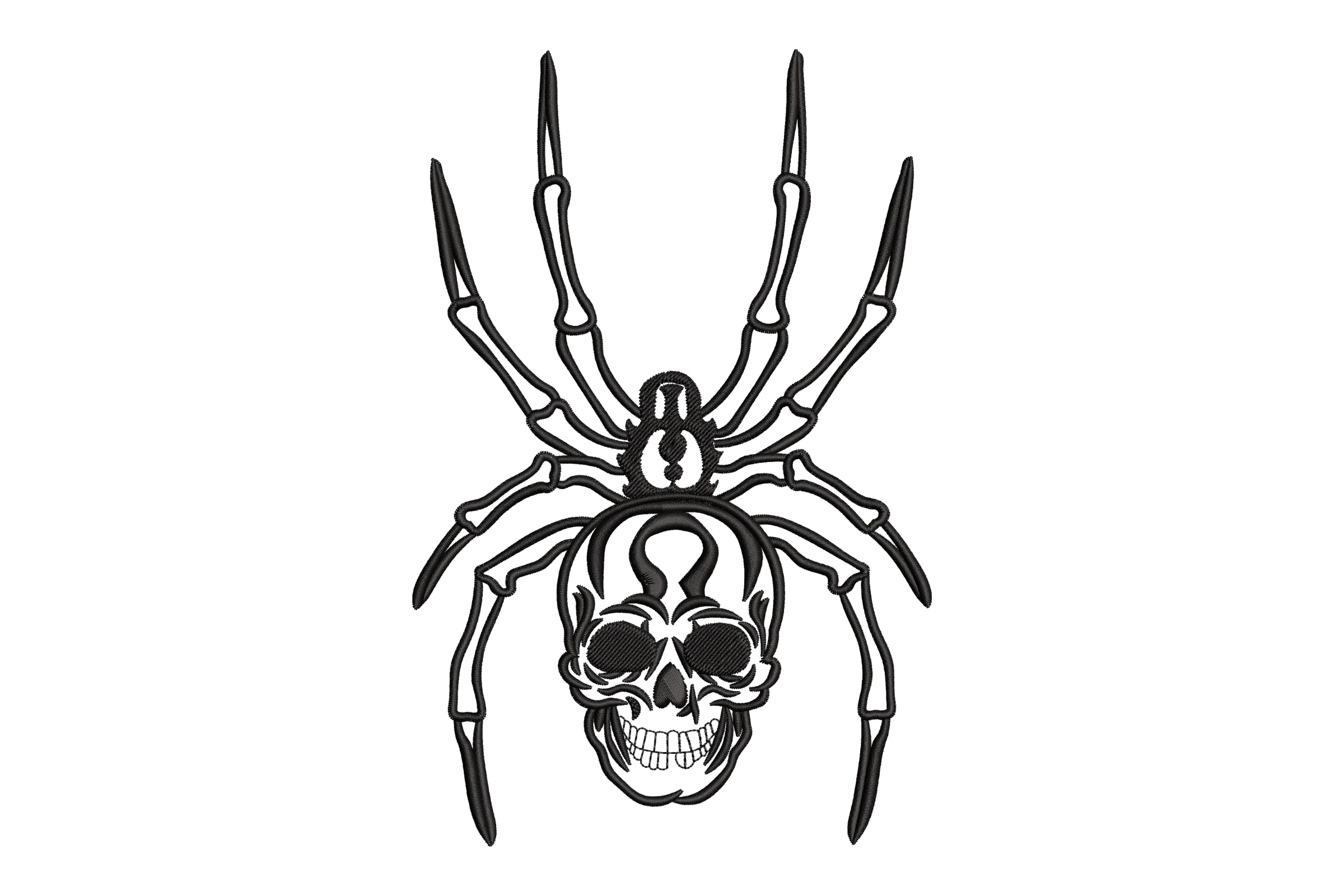Skull and Spider Embroidery Design