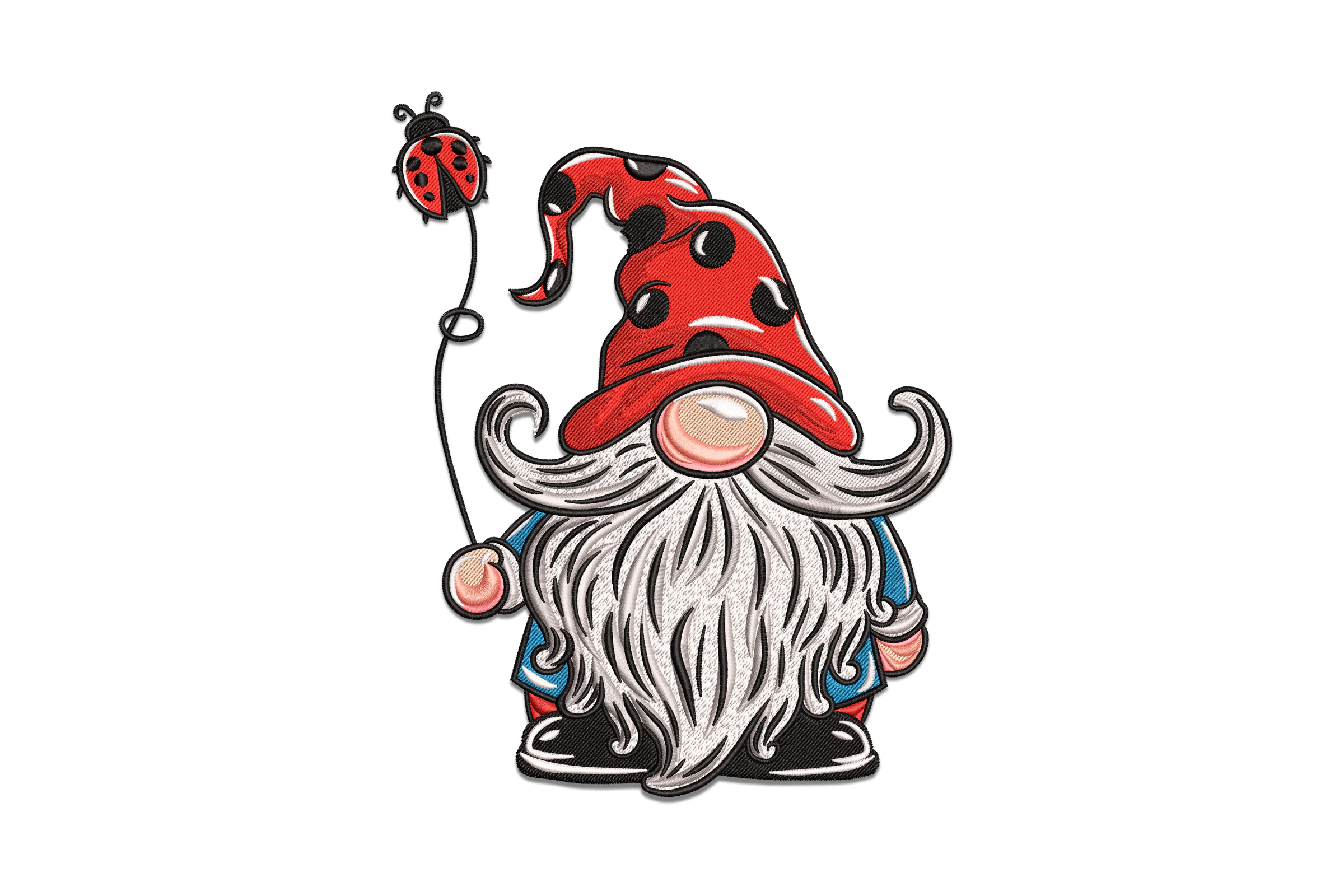 Ladybug Gnome Embroidery Design