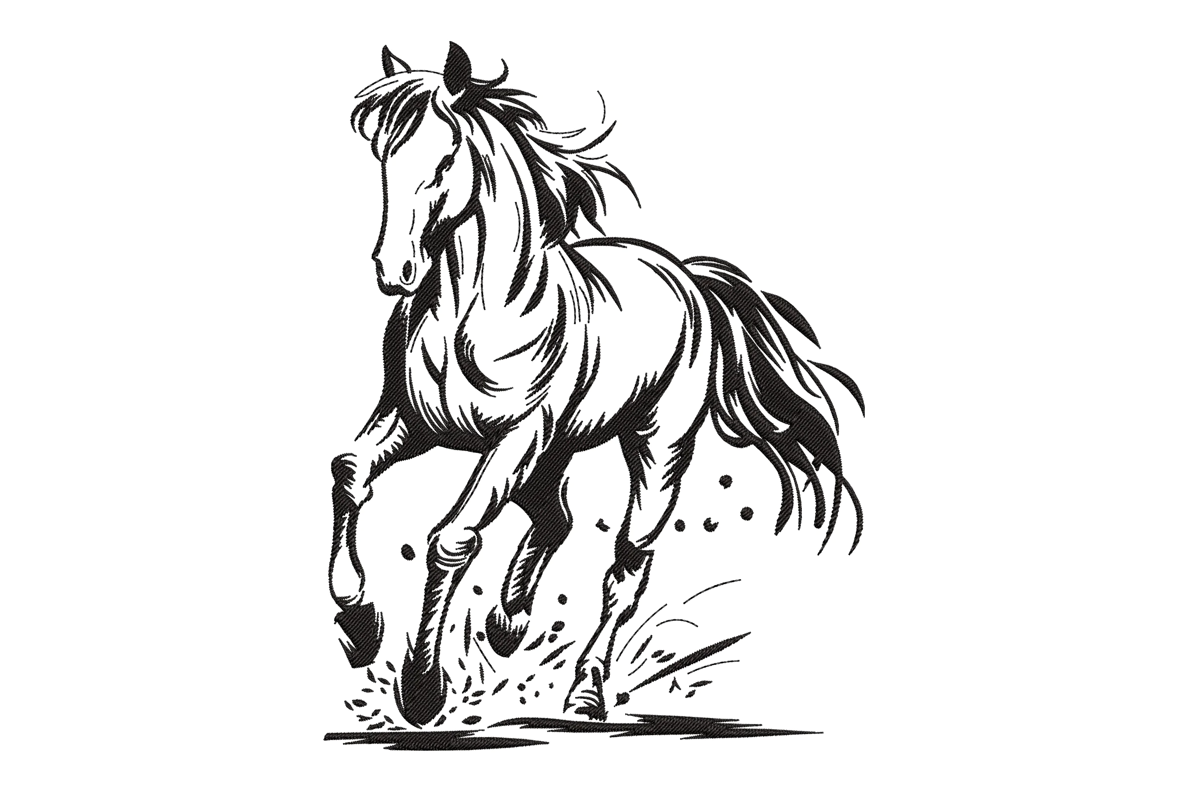 Running Horse Machine Embroidery File