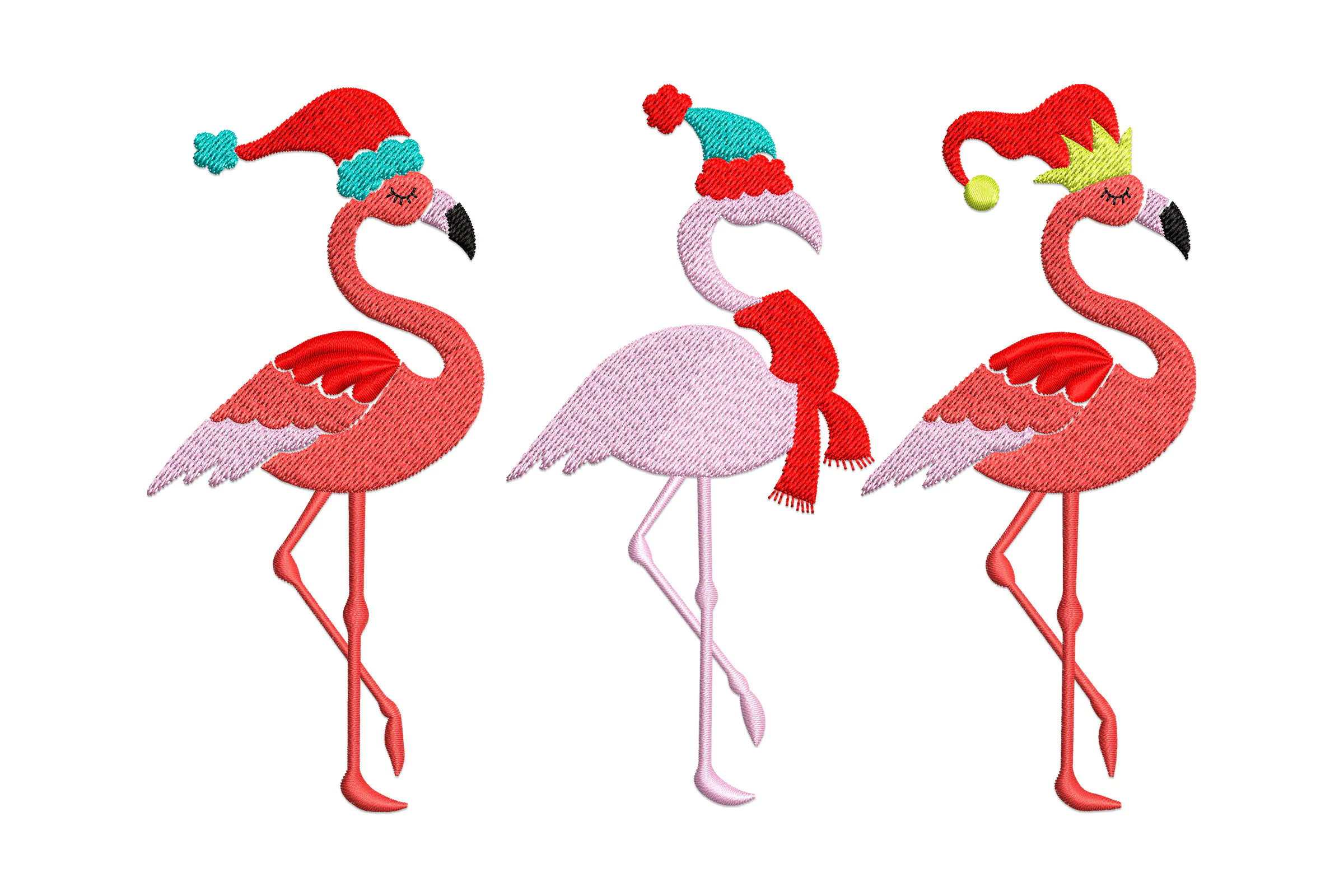 Christmas Flamingo Embroidery File