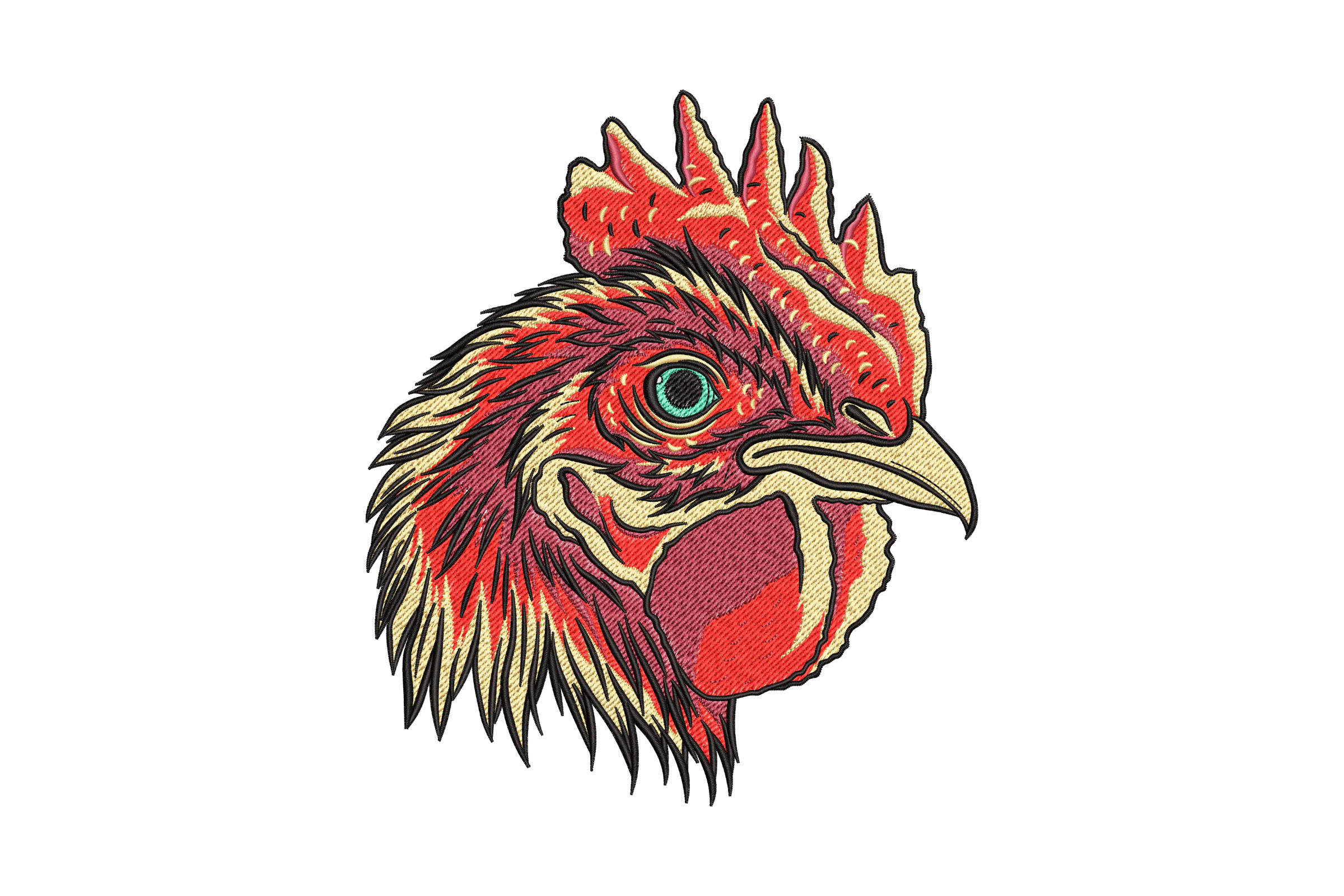 Colorful Rooster Embroidery Design File