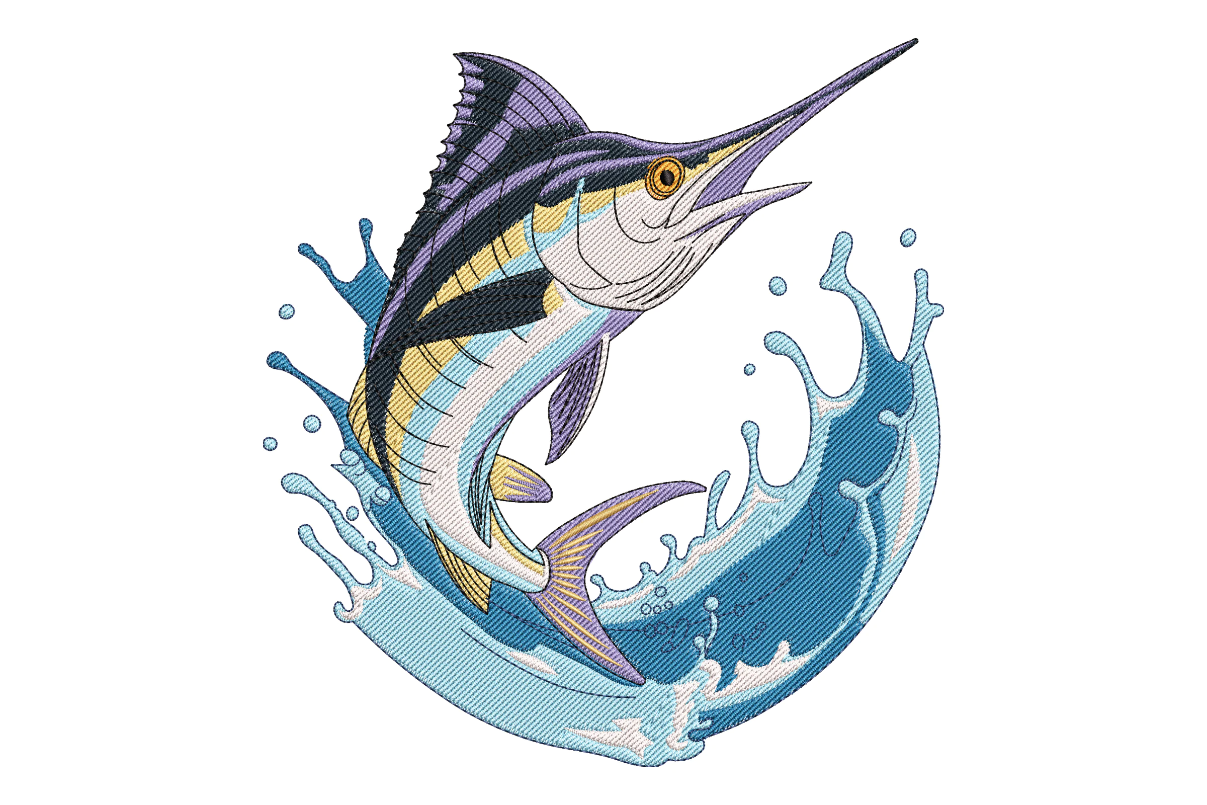 Swordfish Embroidery Design