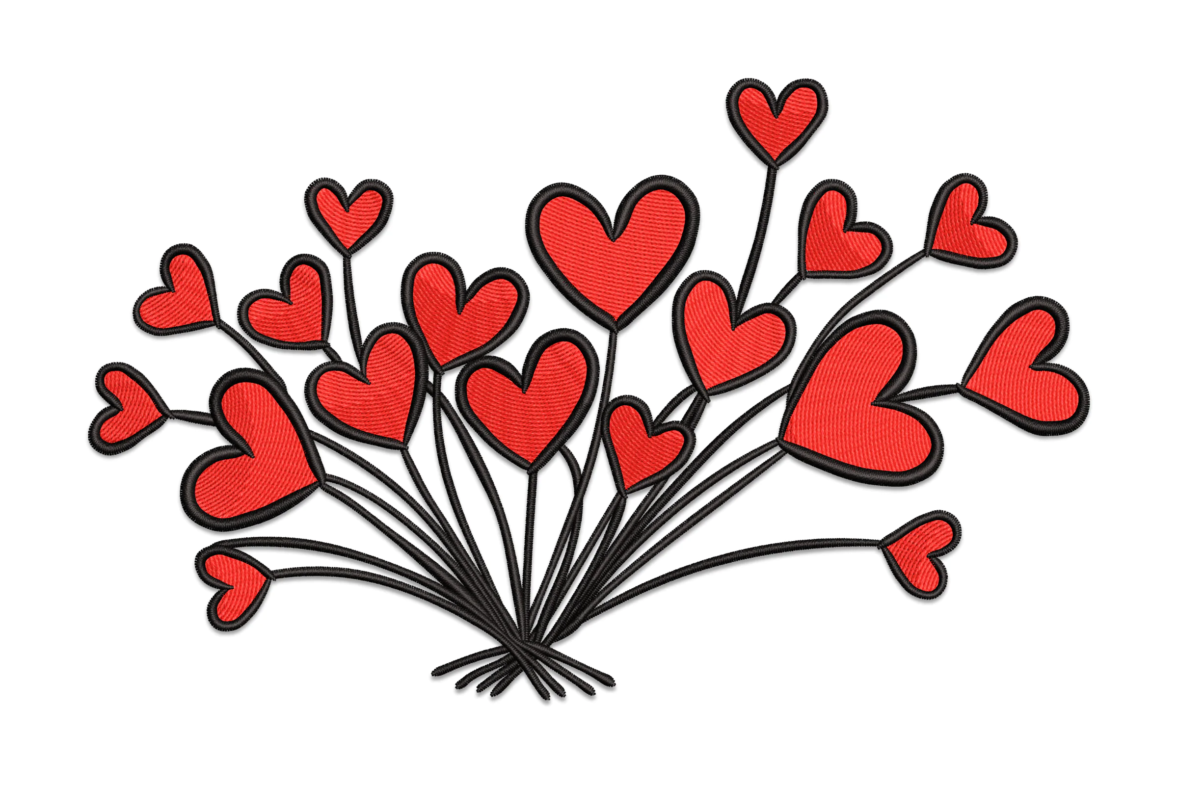 Love Hearts Embroidery Design File