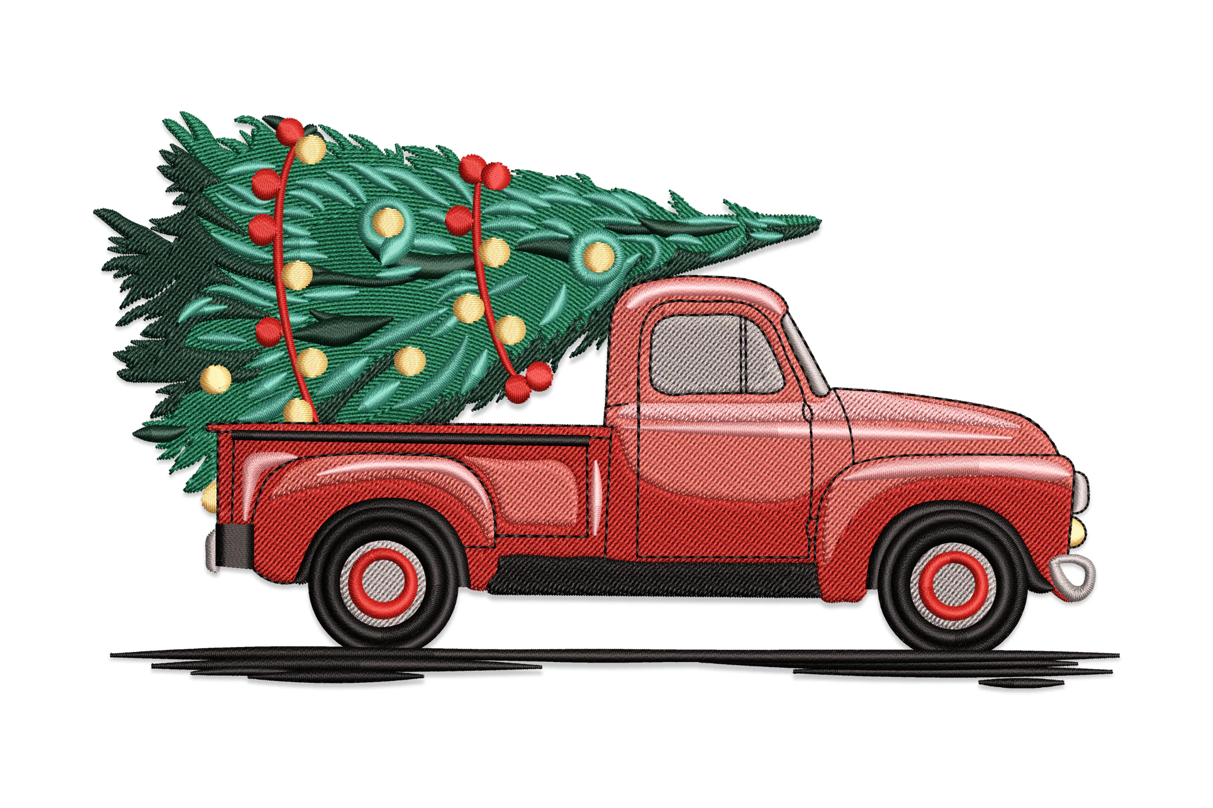 Christmas Tree Truck Embroidery File