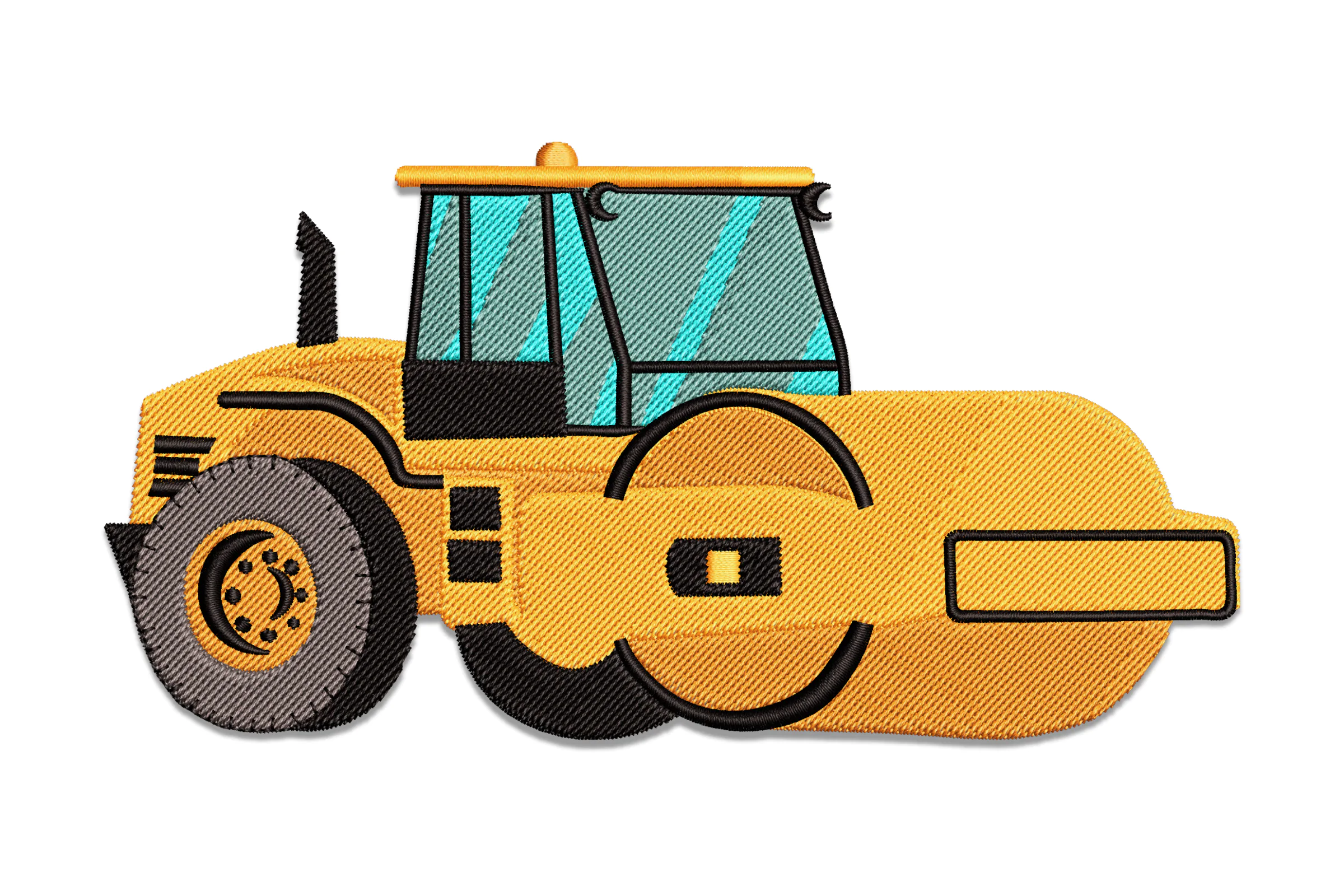 Road roller Embroidery Design