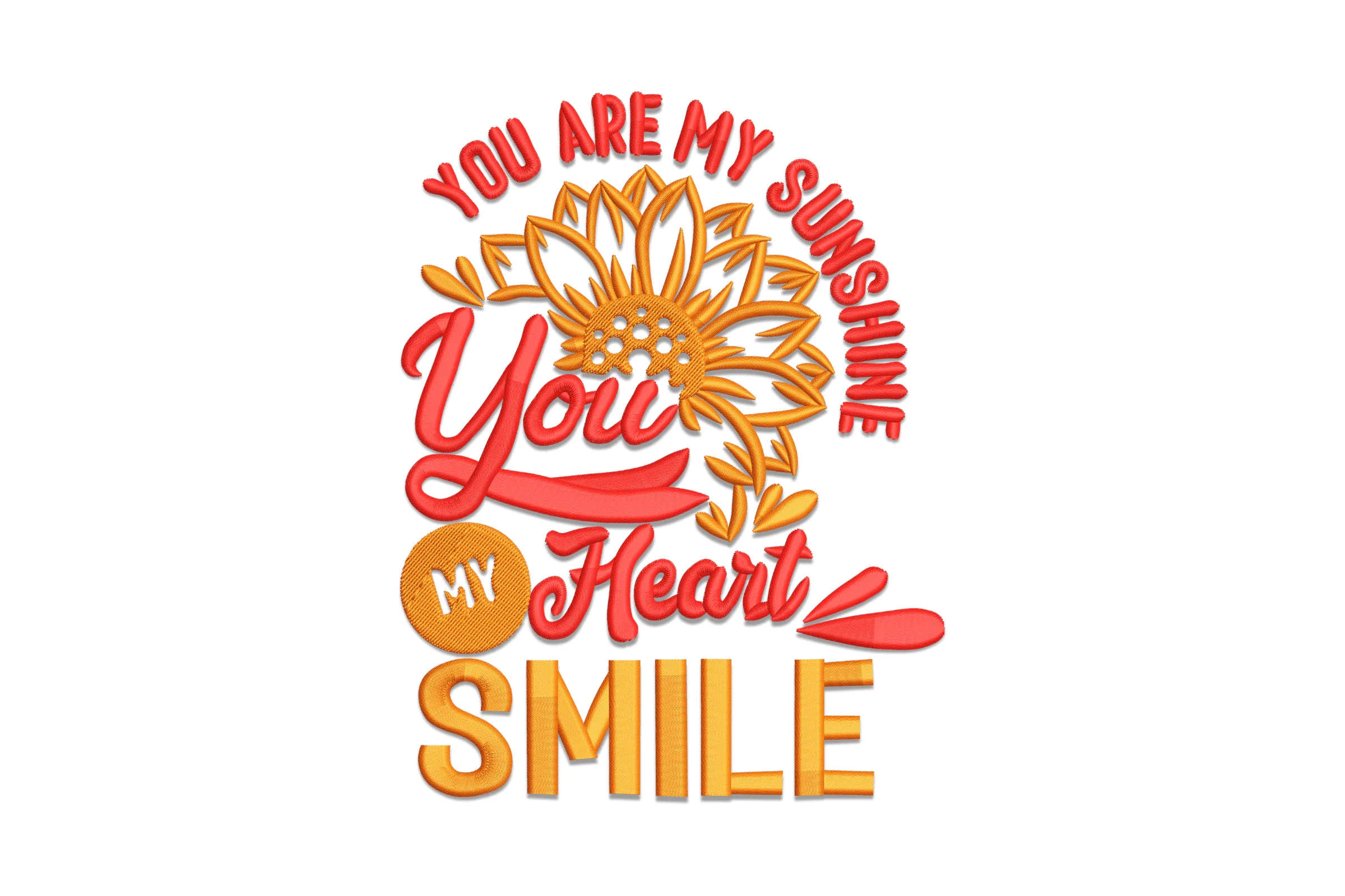 You My Heart Smile Embroidery Design
