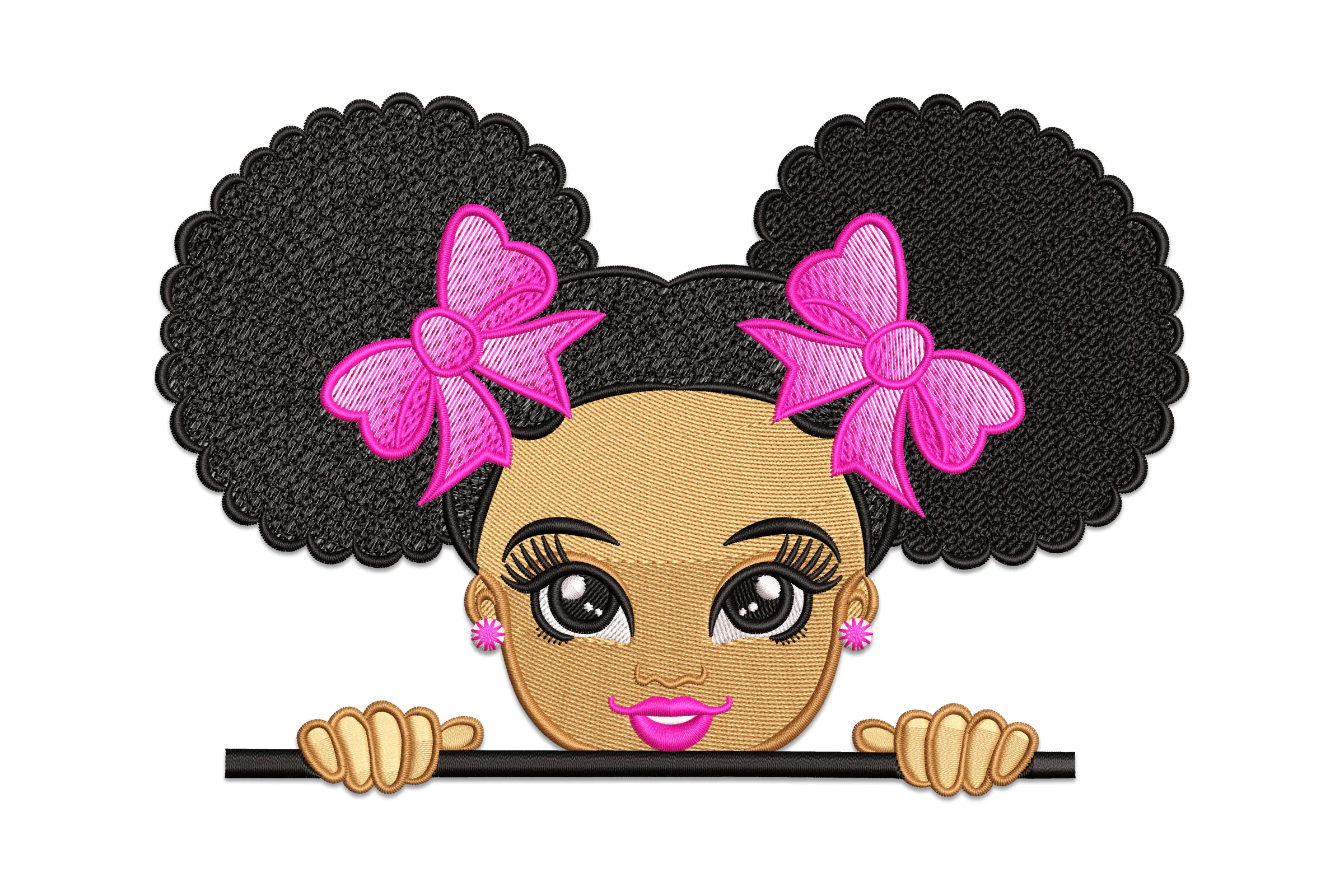 Afro Girl Machine Embroidery Design