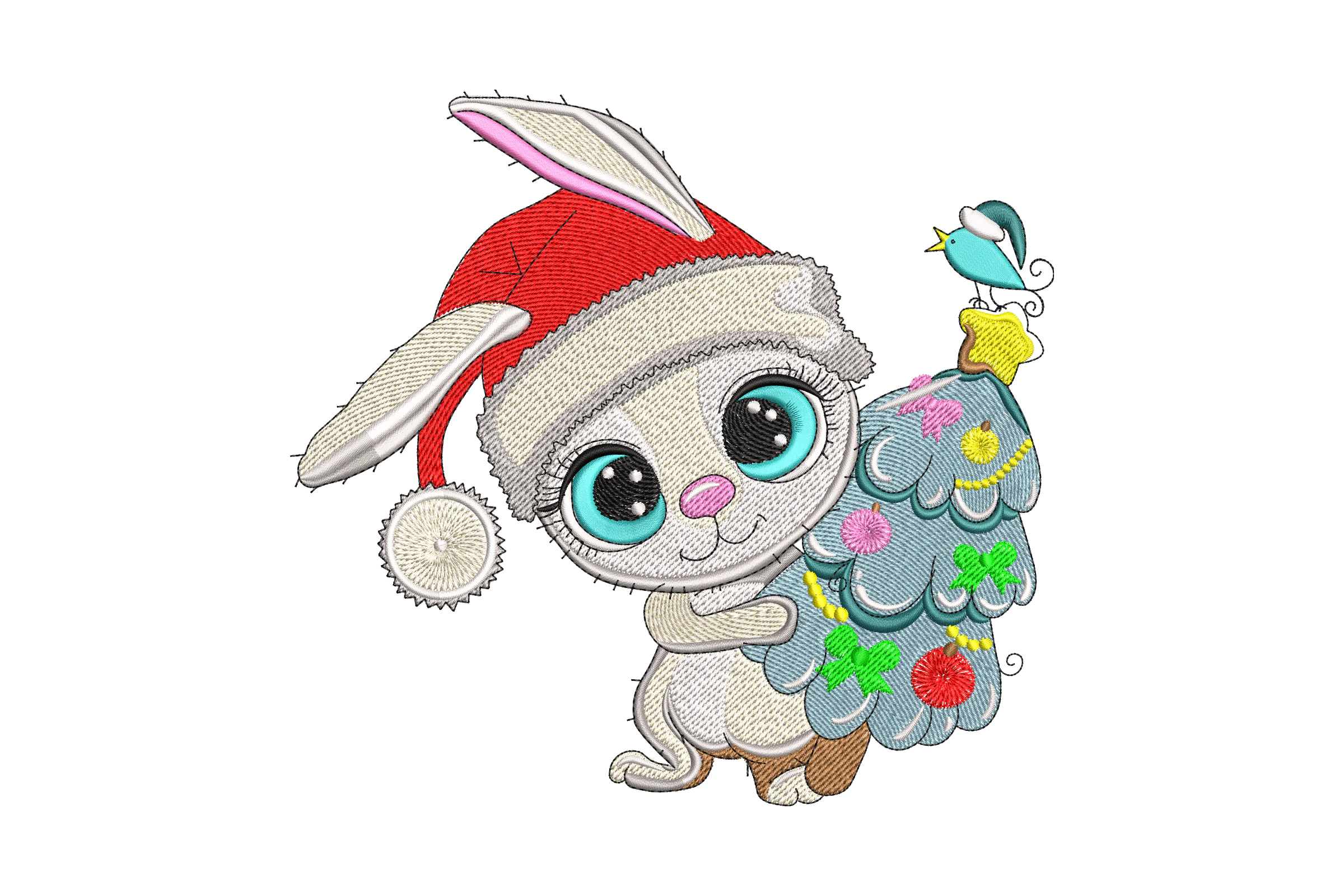 Bunny Christmas Embroidery Design