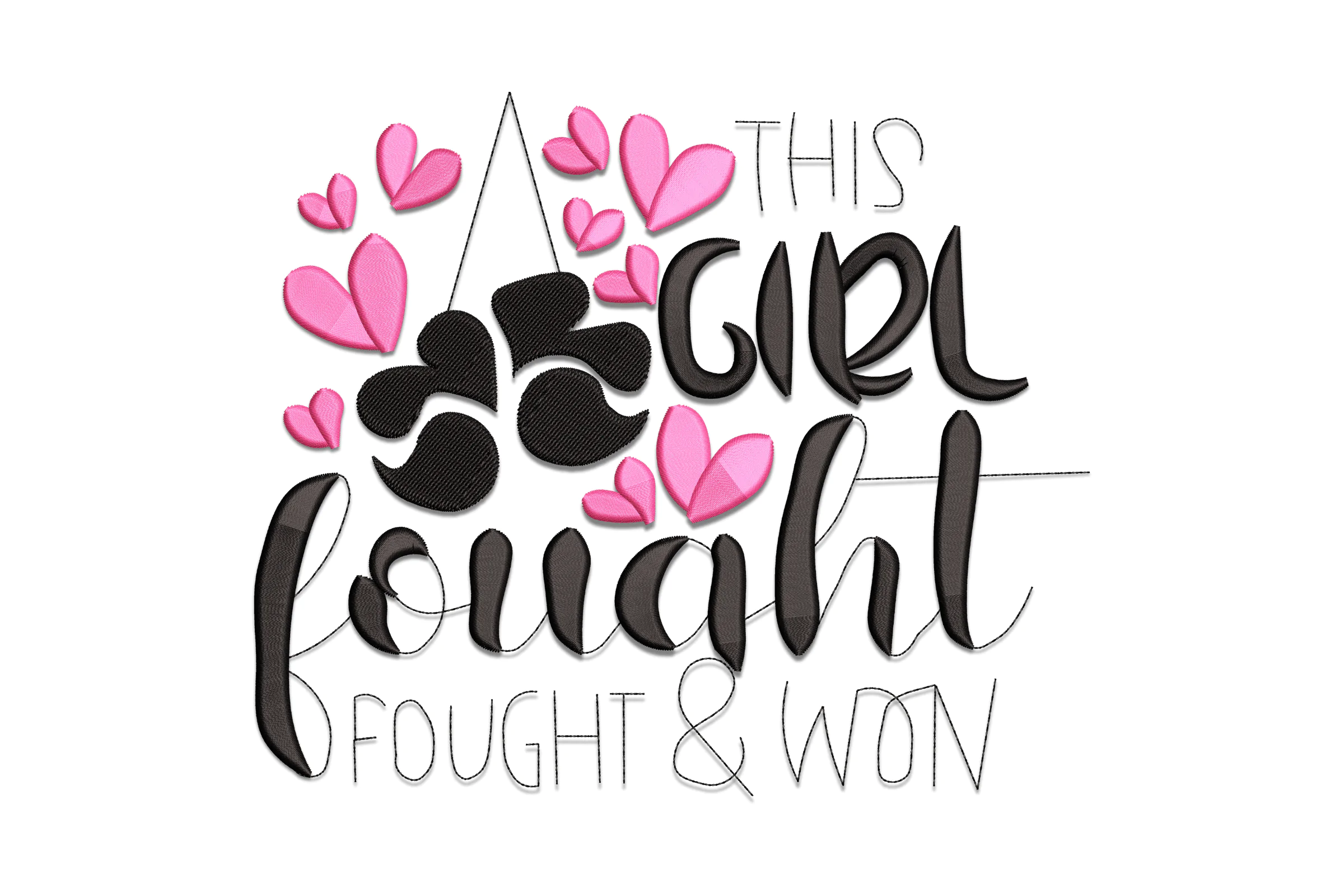 This Girl Fought Embroidery Design