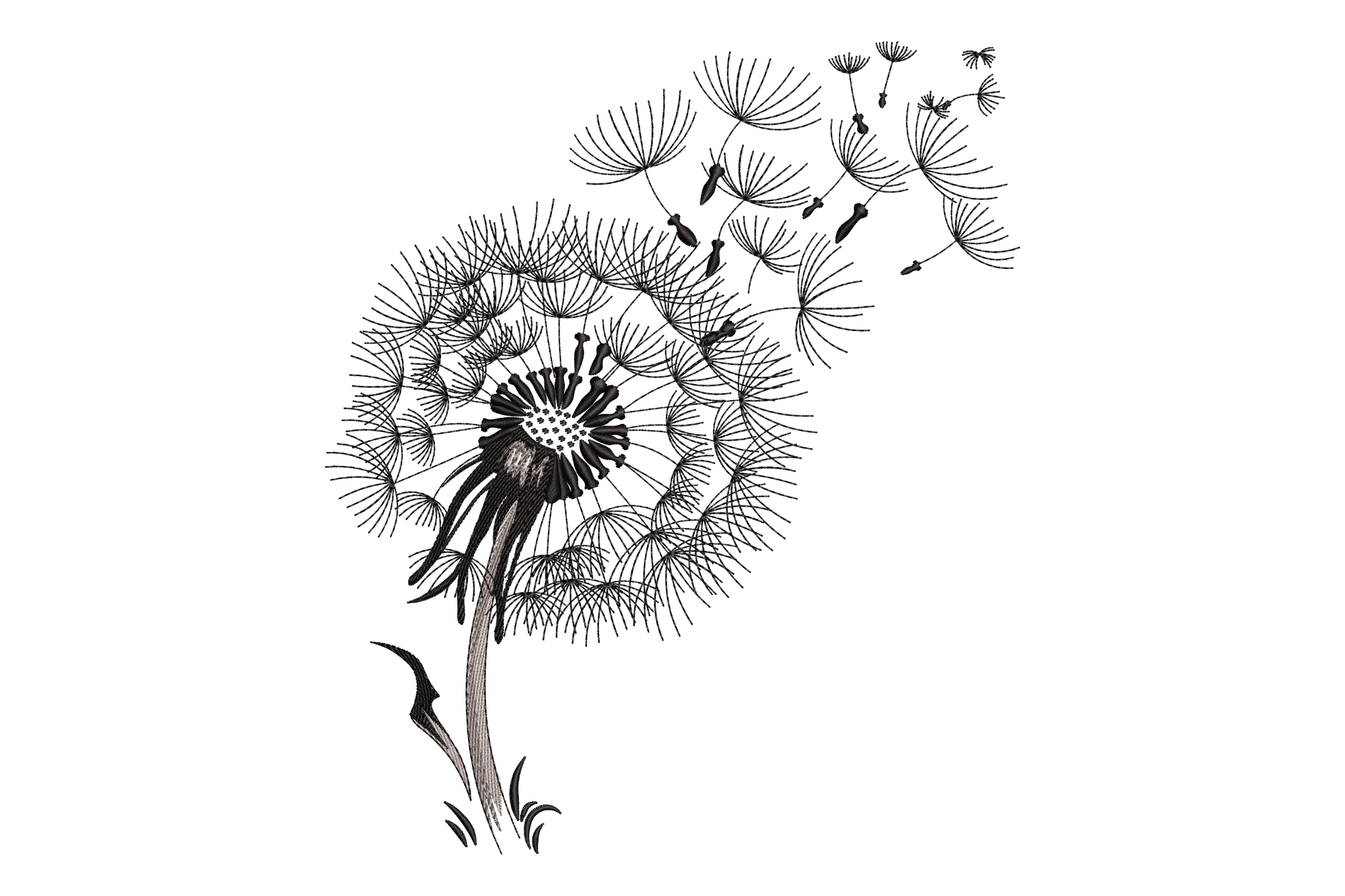 Flower Dandelion Machine Embroidery Design