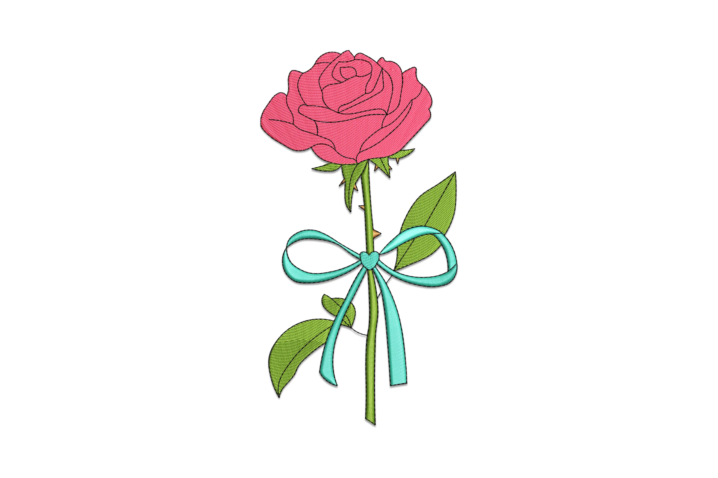 Red Rose Embroidery Design File