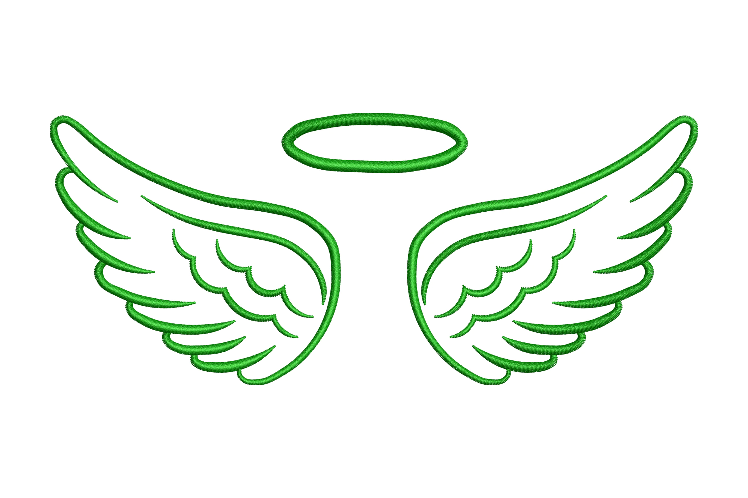 Angel Wings with Halo Embroidery Design