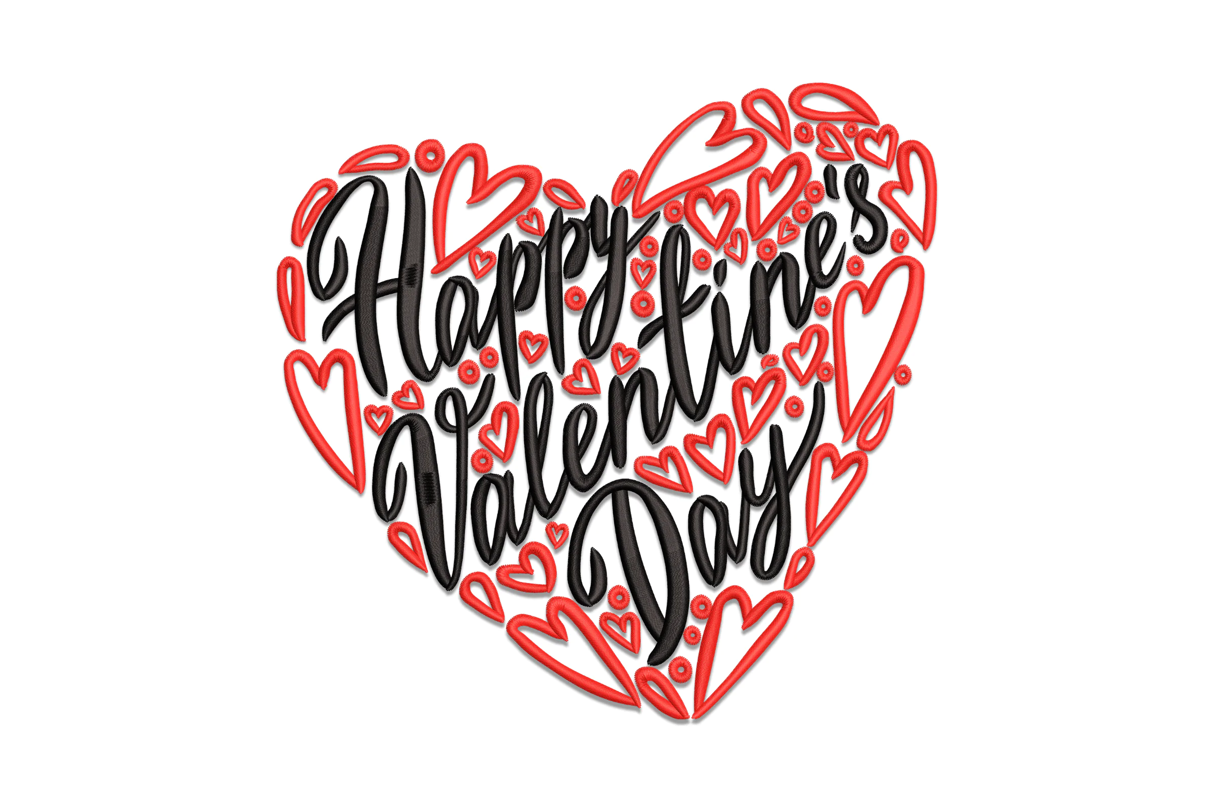 Happy Valentine's Day Embroidery Design