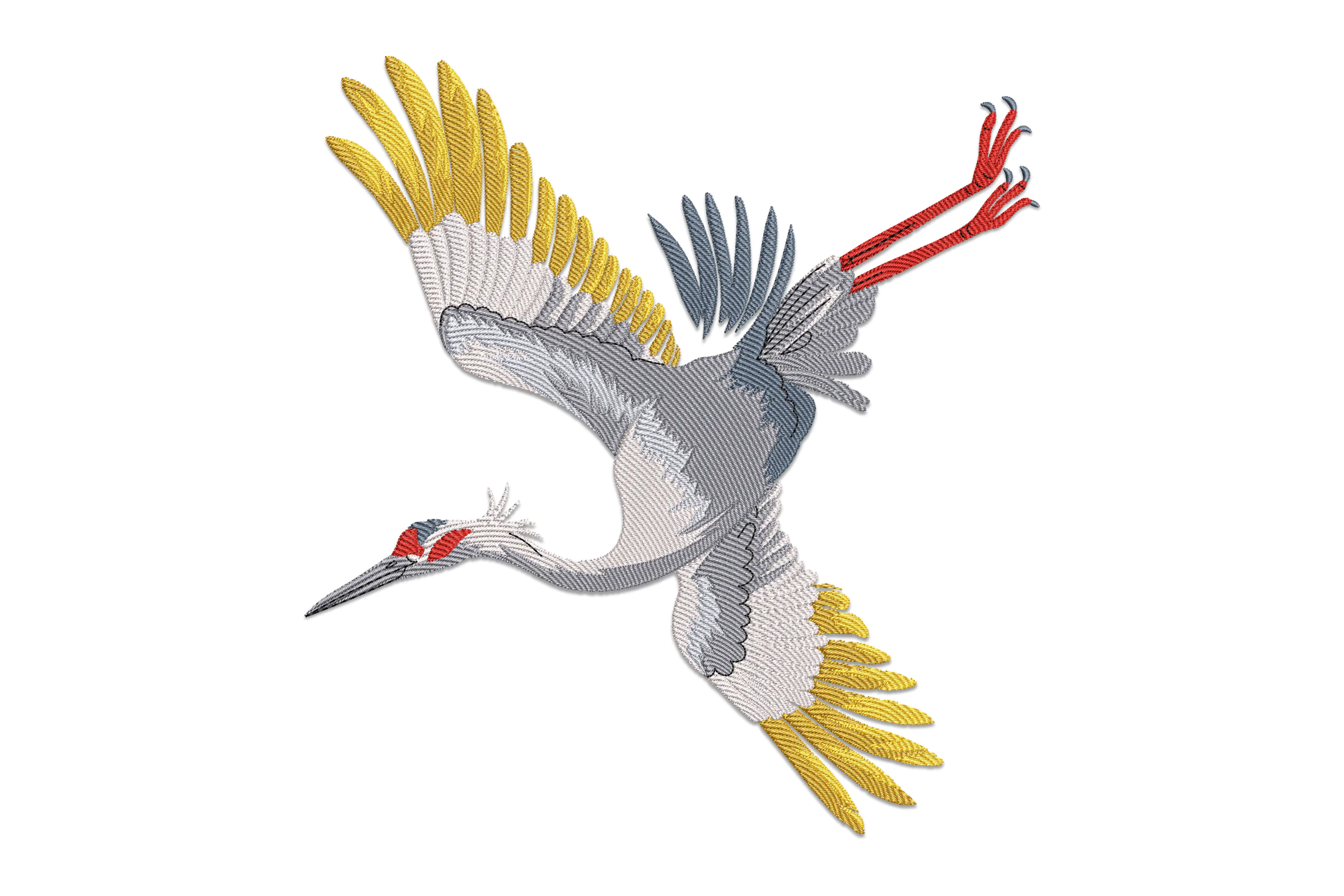 Japanese Crane Bird Embroidery Design