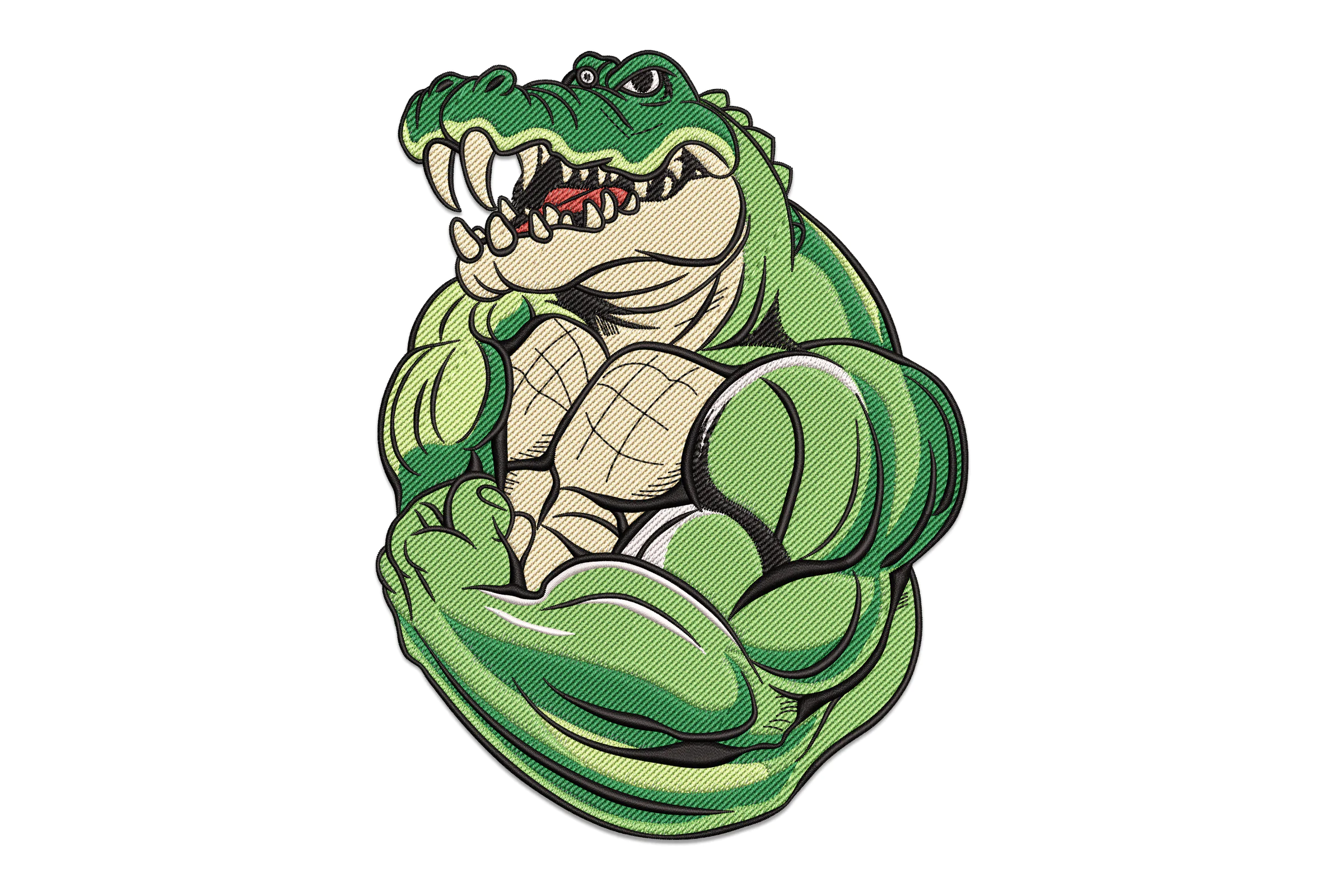 Muscular Alligator Embroidery Design