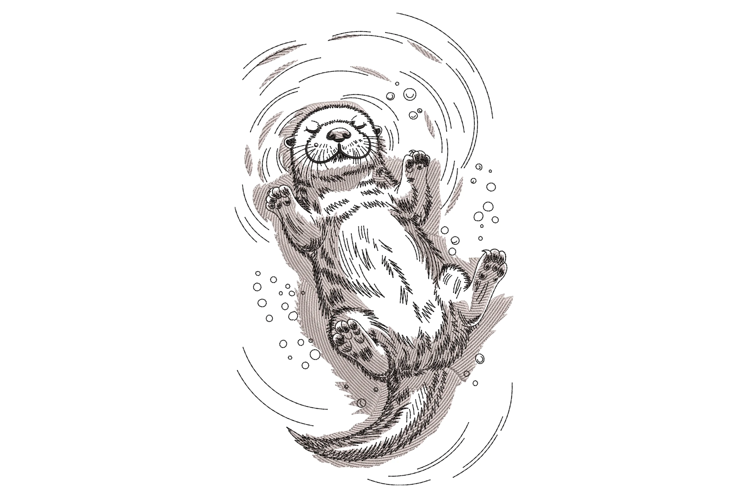 Otter Embroidery Design