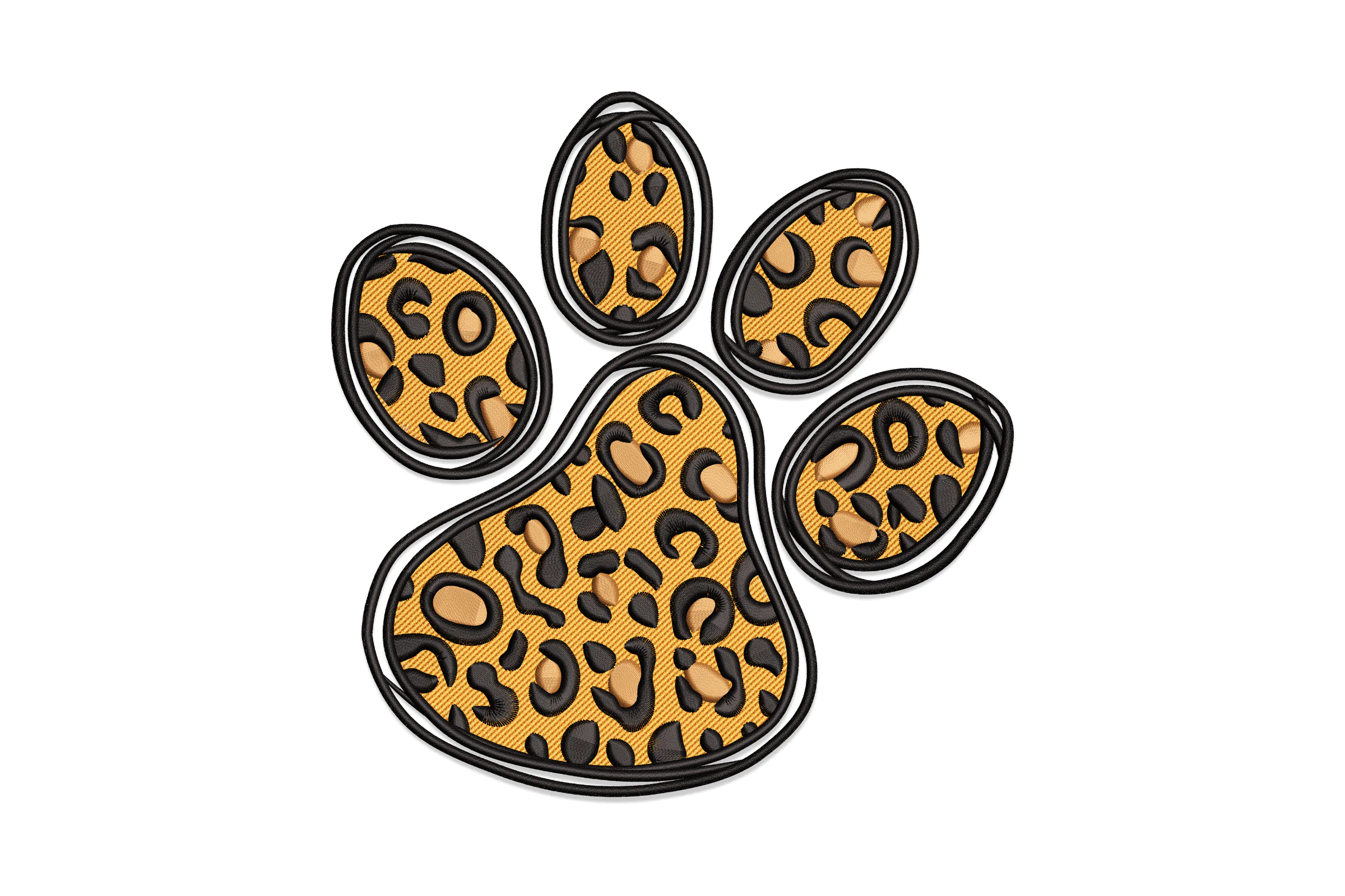Leopard Paw Print Embroidery Design