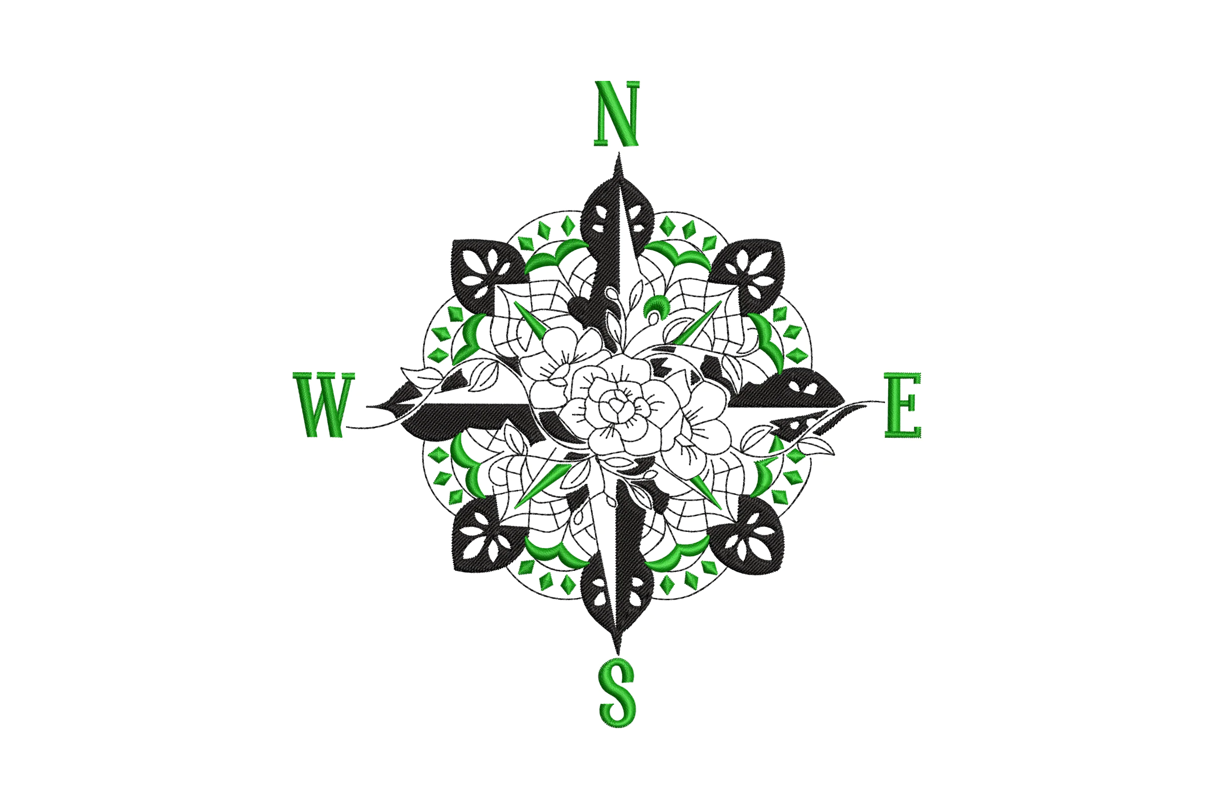 Compass Embroidery Design
