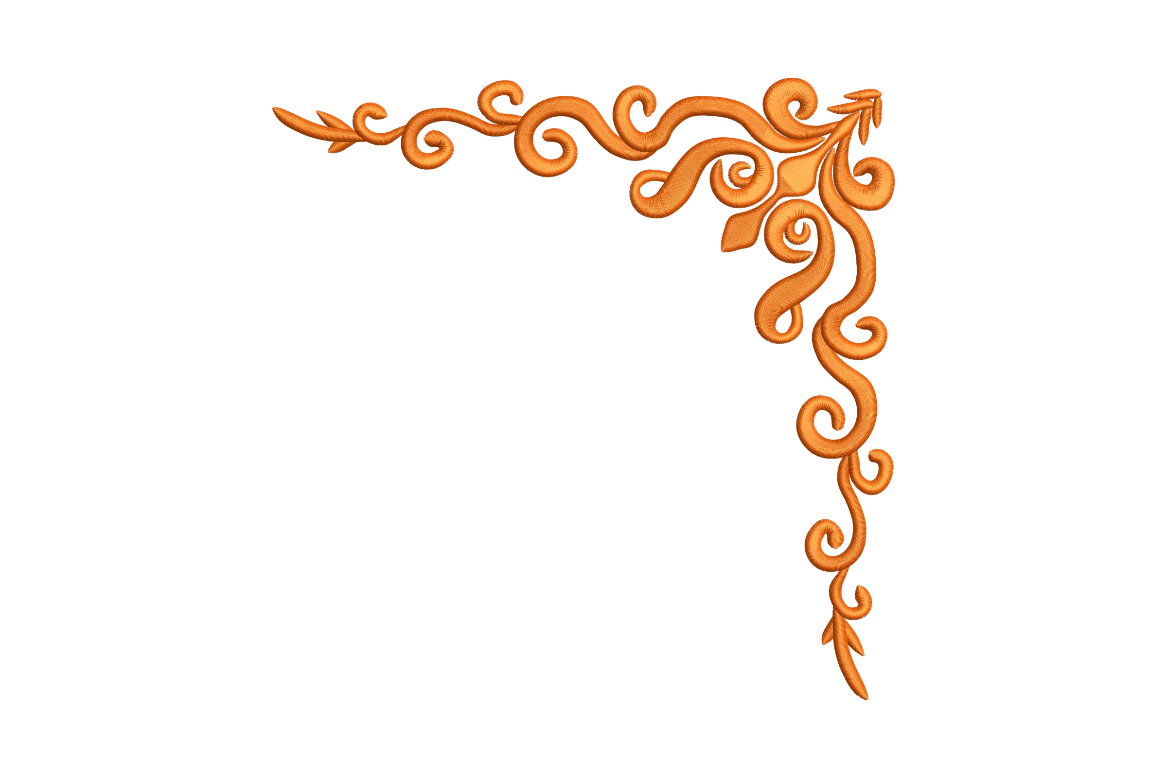 Flower Border Corner Element Frame Embroidery Design