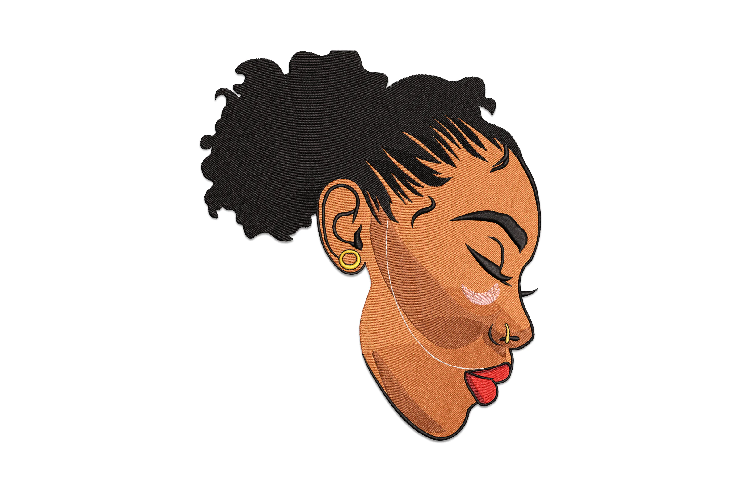 Afro Woman Embroidery Design Pattern