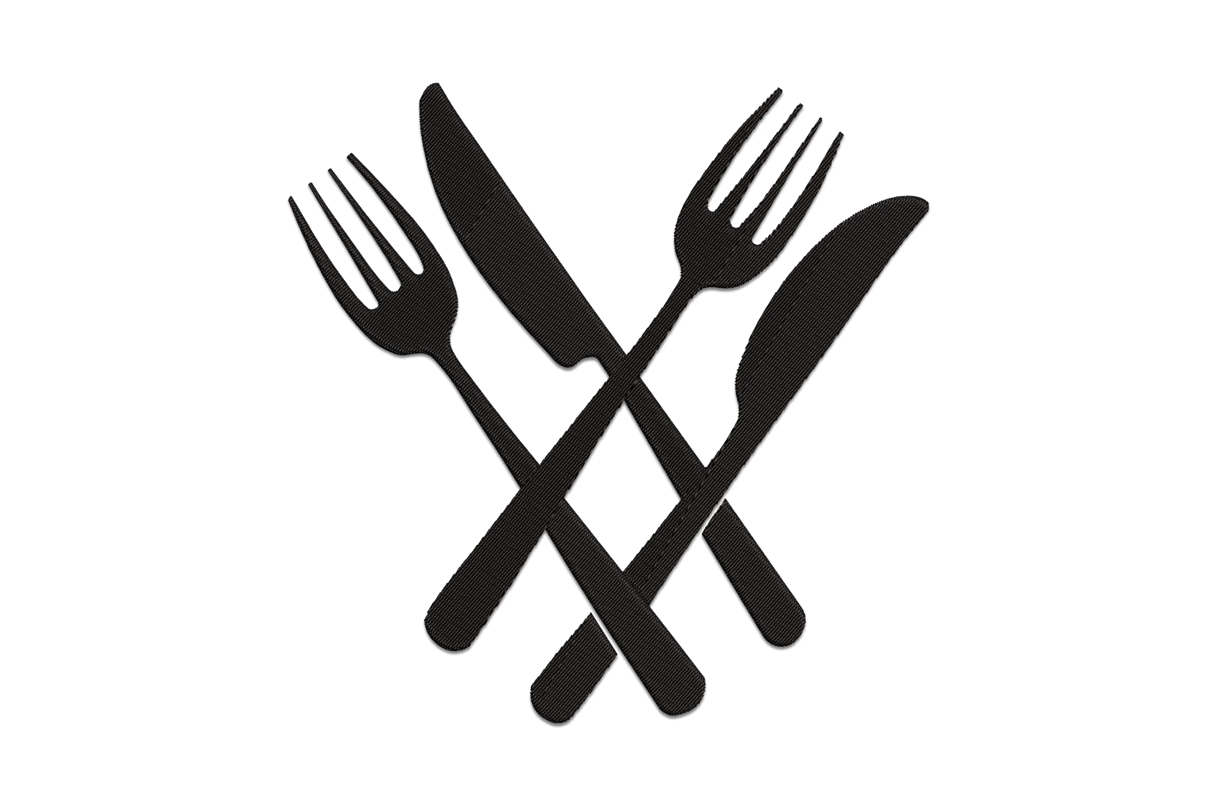 Cutlery Fork Knife Embroidery Design