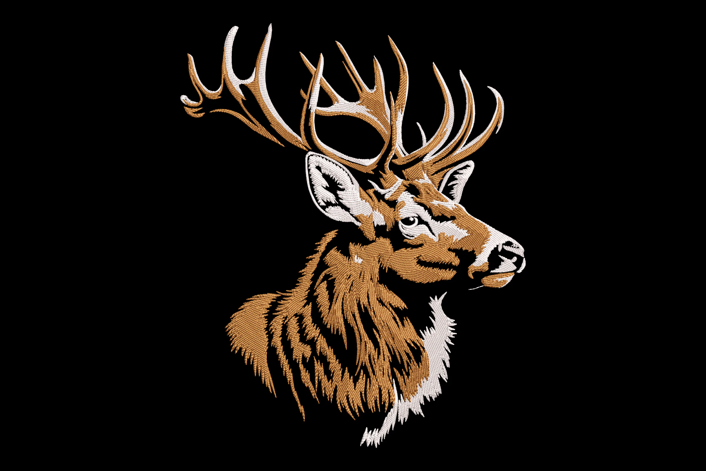 Majestic Deer Head Embroidery Design File