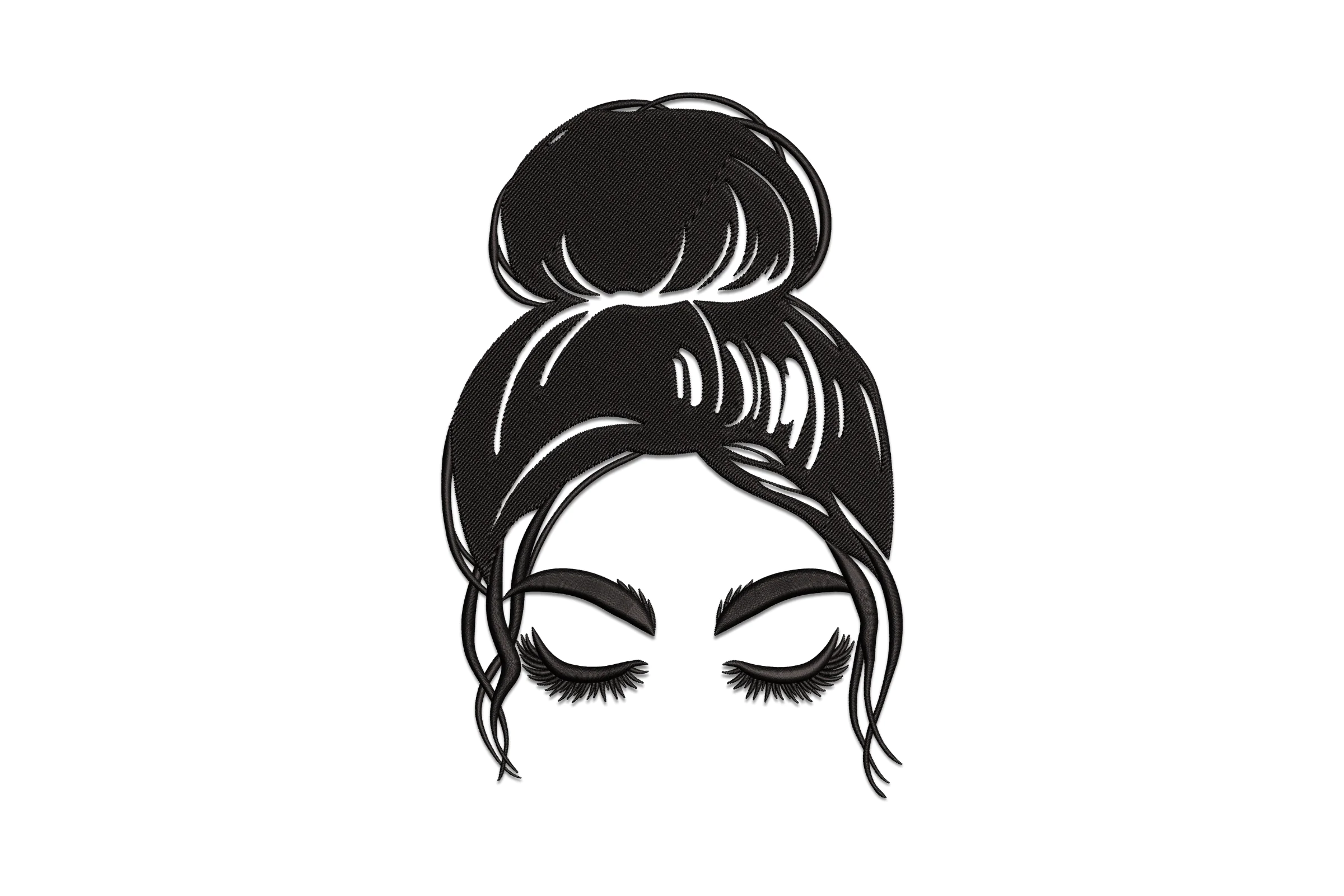 Lady's s Hair Bun Machine Embroidery Design